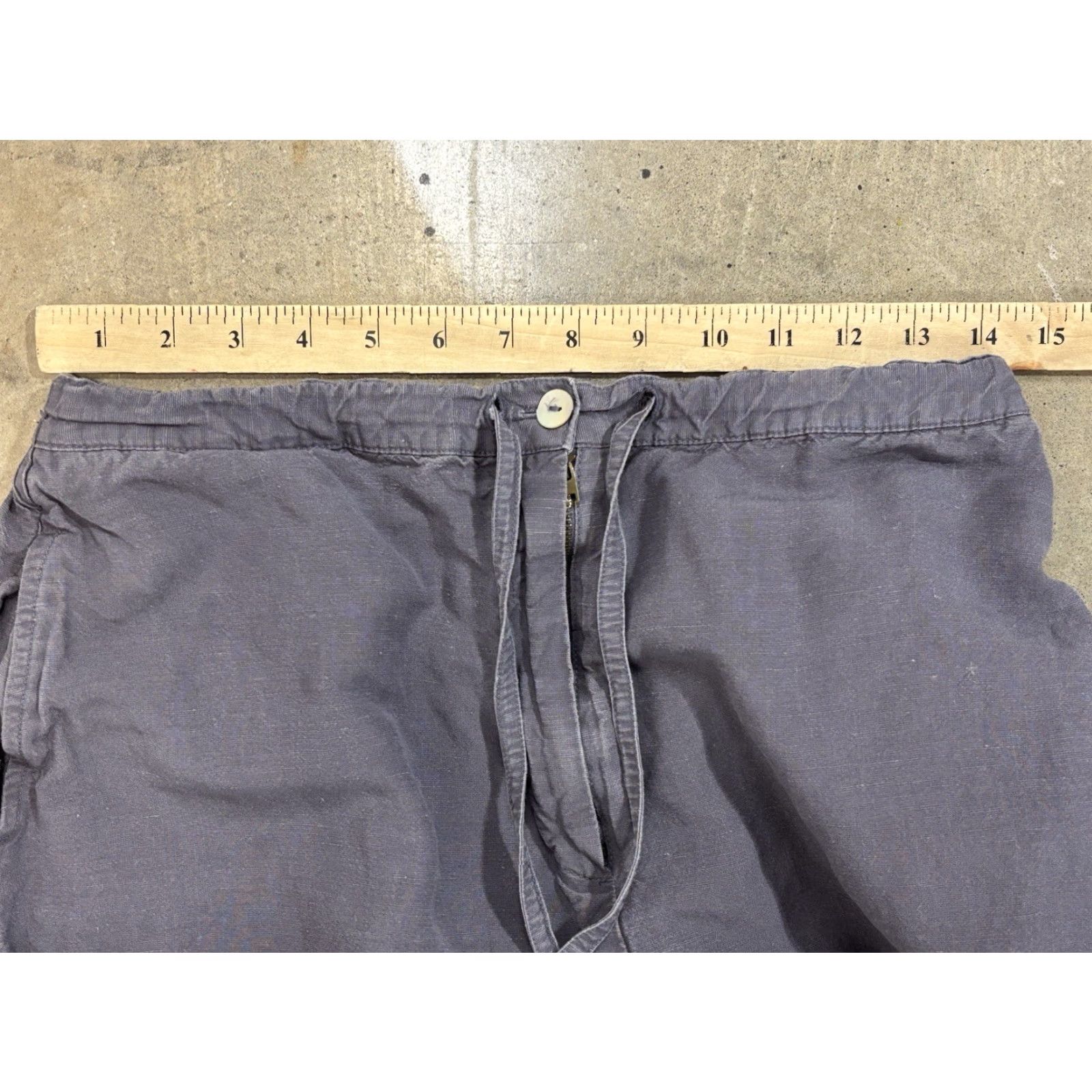 Vintage ASZ Studio Linen Blend Capri Crop Pants XL Womens Grey Drawstring Lagenlook Pants Size 40" / US 18 - 8 Thumbnail