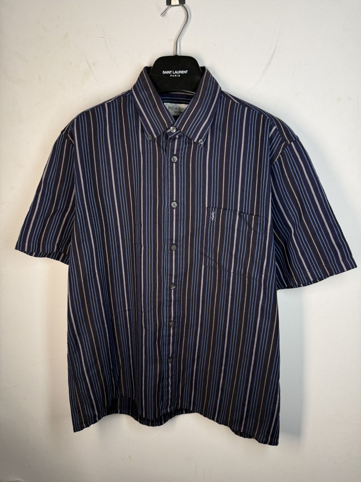 Yves Saint Laurent Super Soft YSL Shirt Summer Button Up w/ Logo Vintage Collar Size US L / EU 52-54 / 3 - 11 Thumbnail