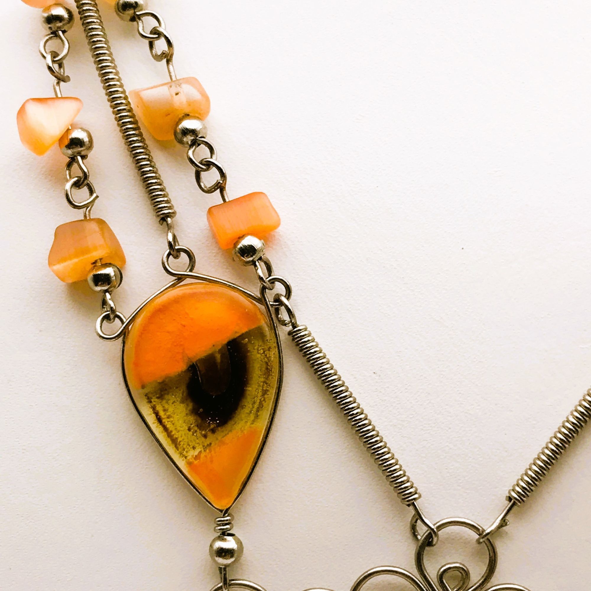 Other Third Eye Orange Necklace Handmade Boho Bohemian Hippie Size ONE SIZE - 10 Thumbnail