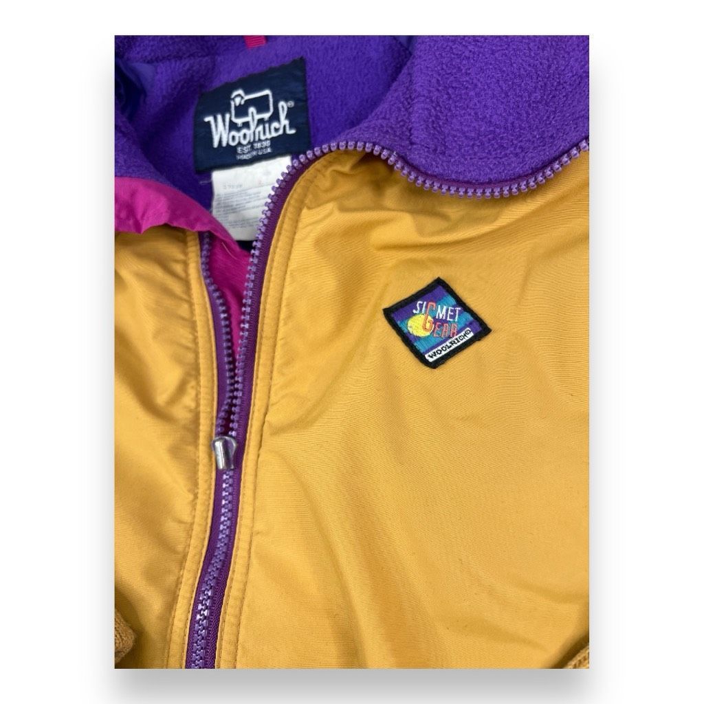 Woolrich Woolen Mills Vintage 1980s Woolrich Sigment Gear Mustard Purple Fleece Li Size L / US 10 / IT 46 - 7 Thumbnail
