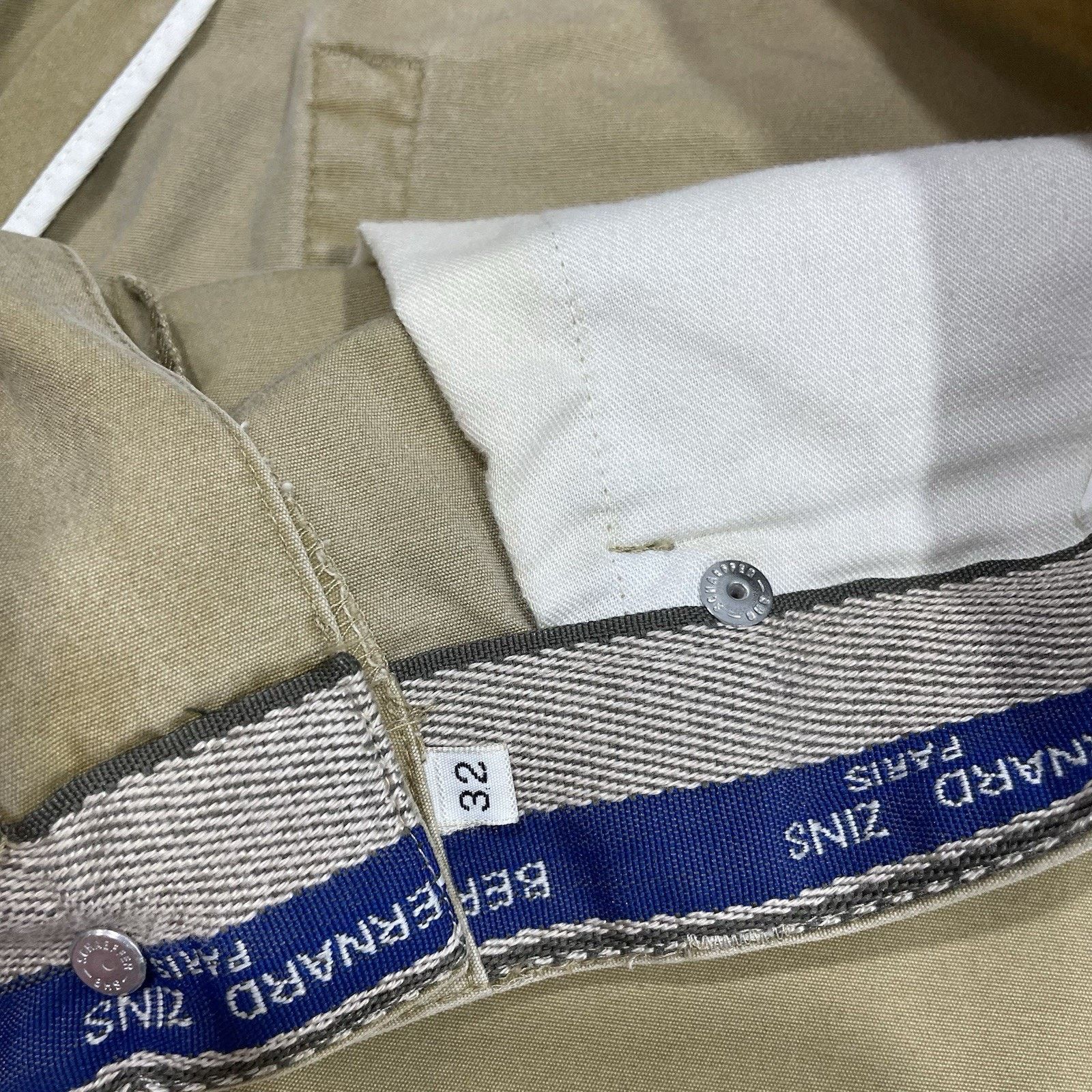 Harve Benard Bernard Zins France Cotton Khaki Pants Mens 32x29 Flat Front Size US 32 / EU 48 - 6 Thumbnail