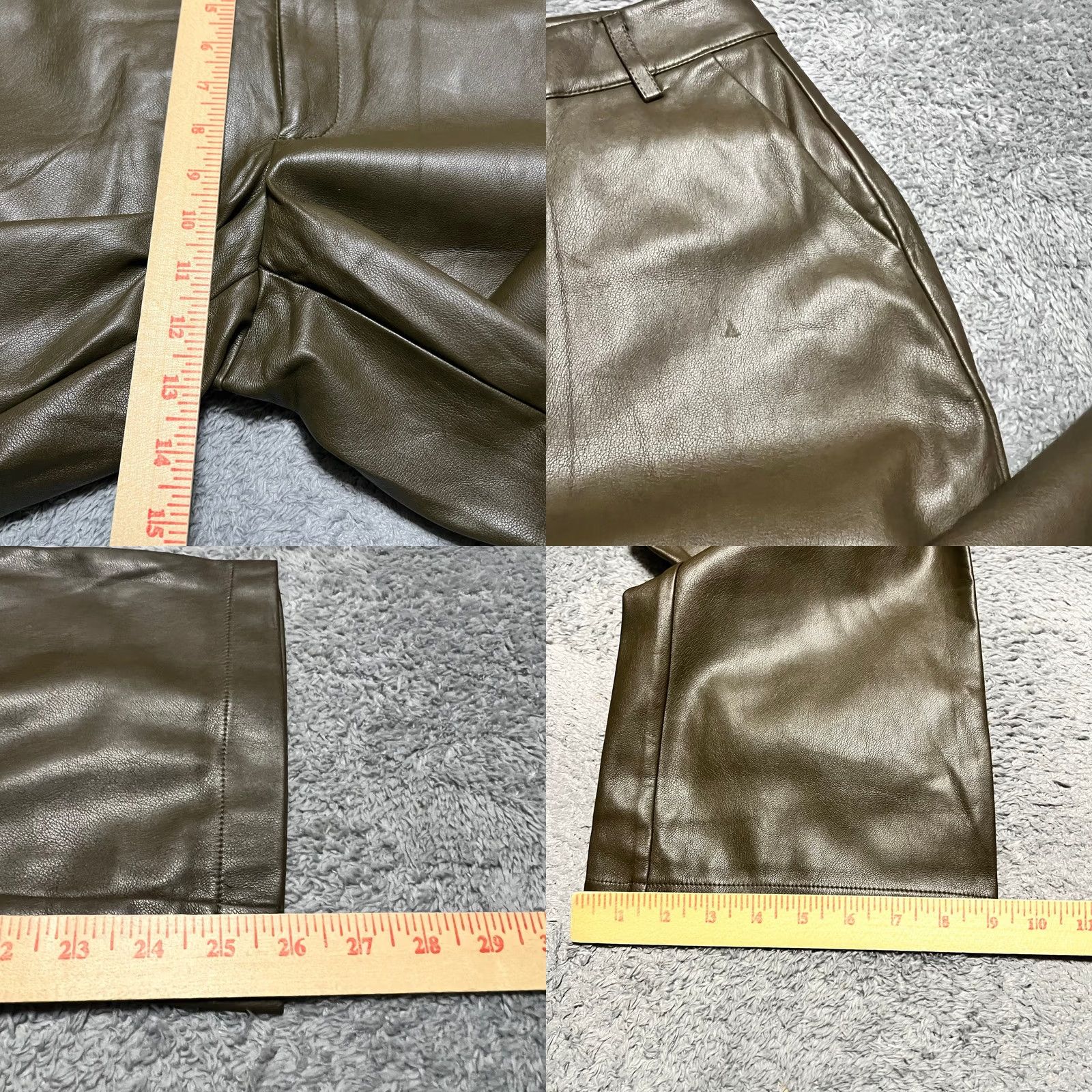 AVEC LES FILLES Avec Les Filles Pants Cropped Womens Large L Brown Faux Vegan Leather 31x26 Size 36" / US 14 / IT 50 - 8 Thumbnail
