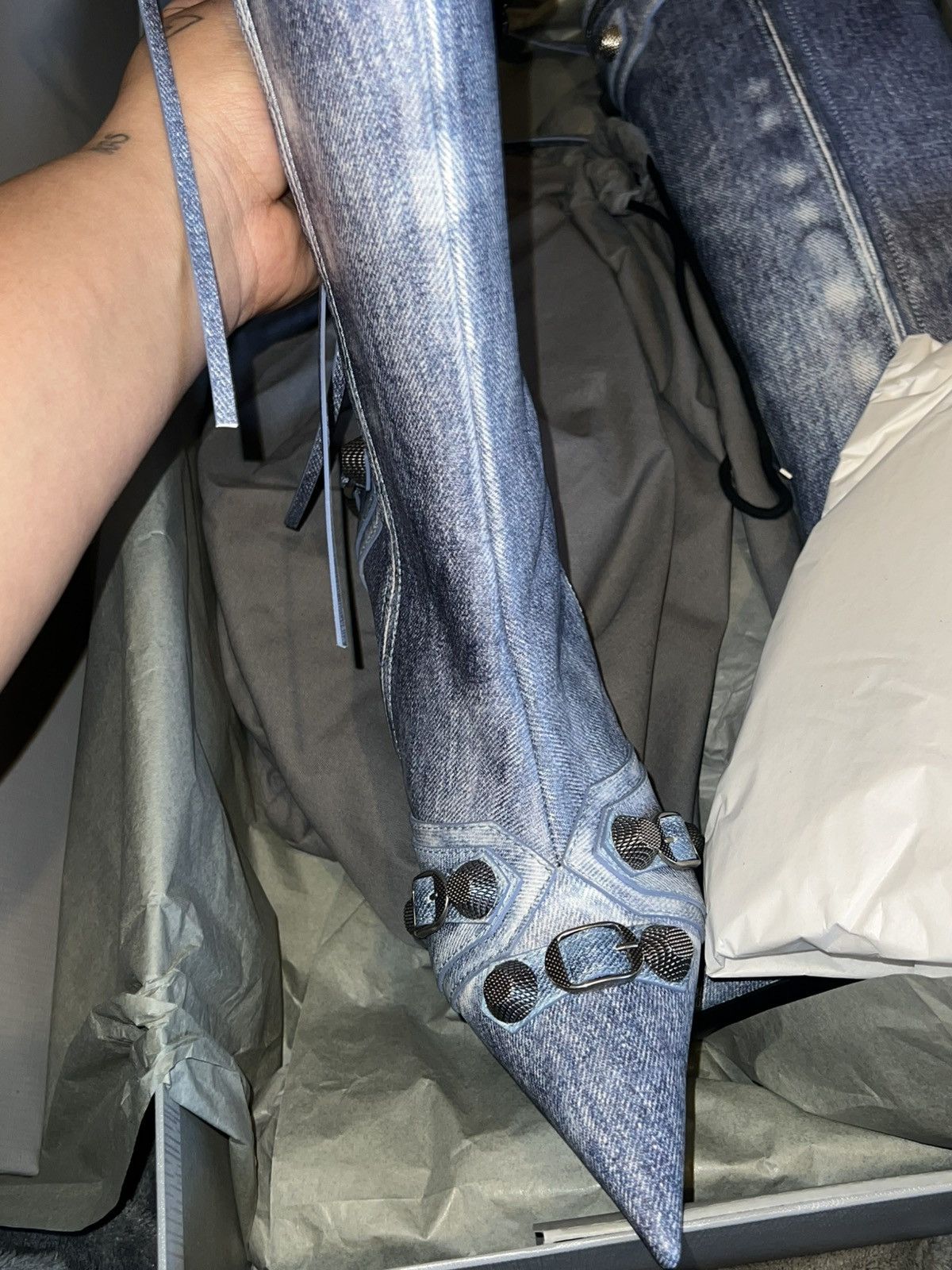 Balenciaga Boots Balenciaga Cagole denim Size US 7 / IT 37 - 8 Thumbnail