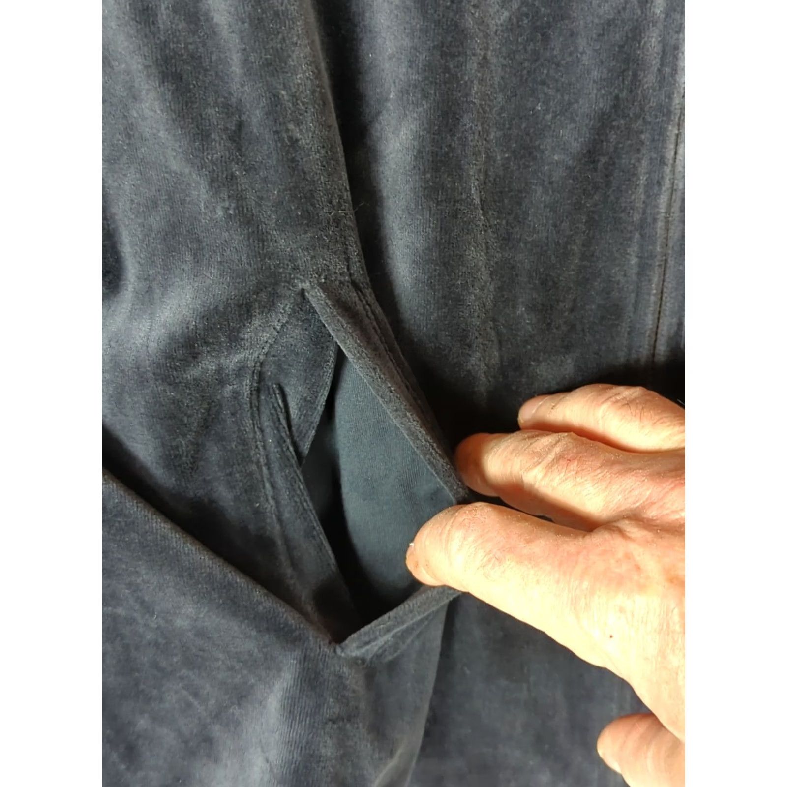 Chaps CHAPS Velour Sweatshirt Jacket Mock Neck Full Zip Black Pockets Womens Sz XL Size XL / US 12-14 / IT 48-50 - 4 Thumbnail