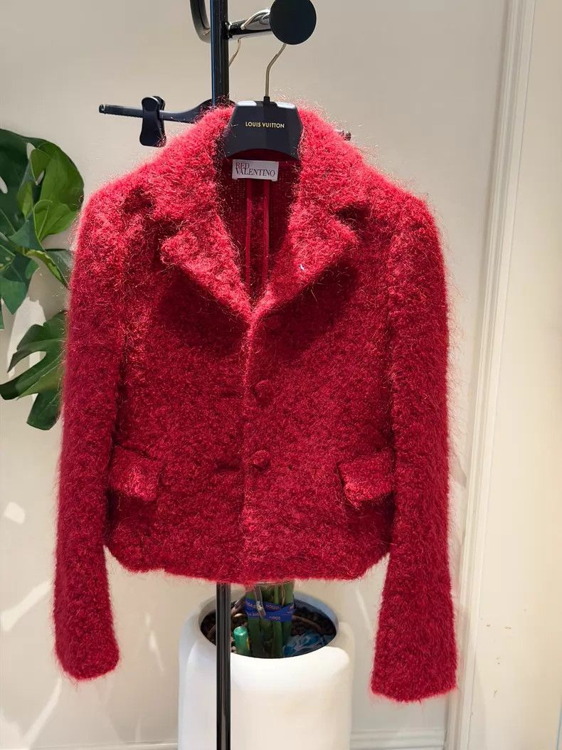 Valentino Valentino Red cropped coat Size S / US 4 / IT 40 - 1 Thumbnail