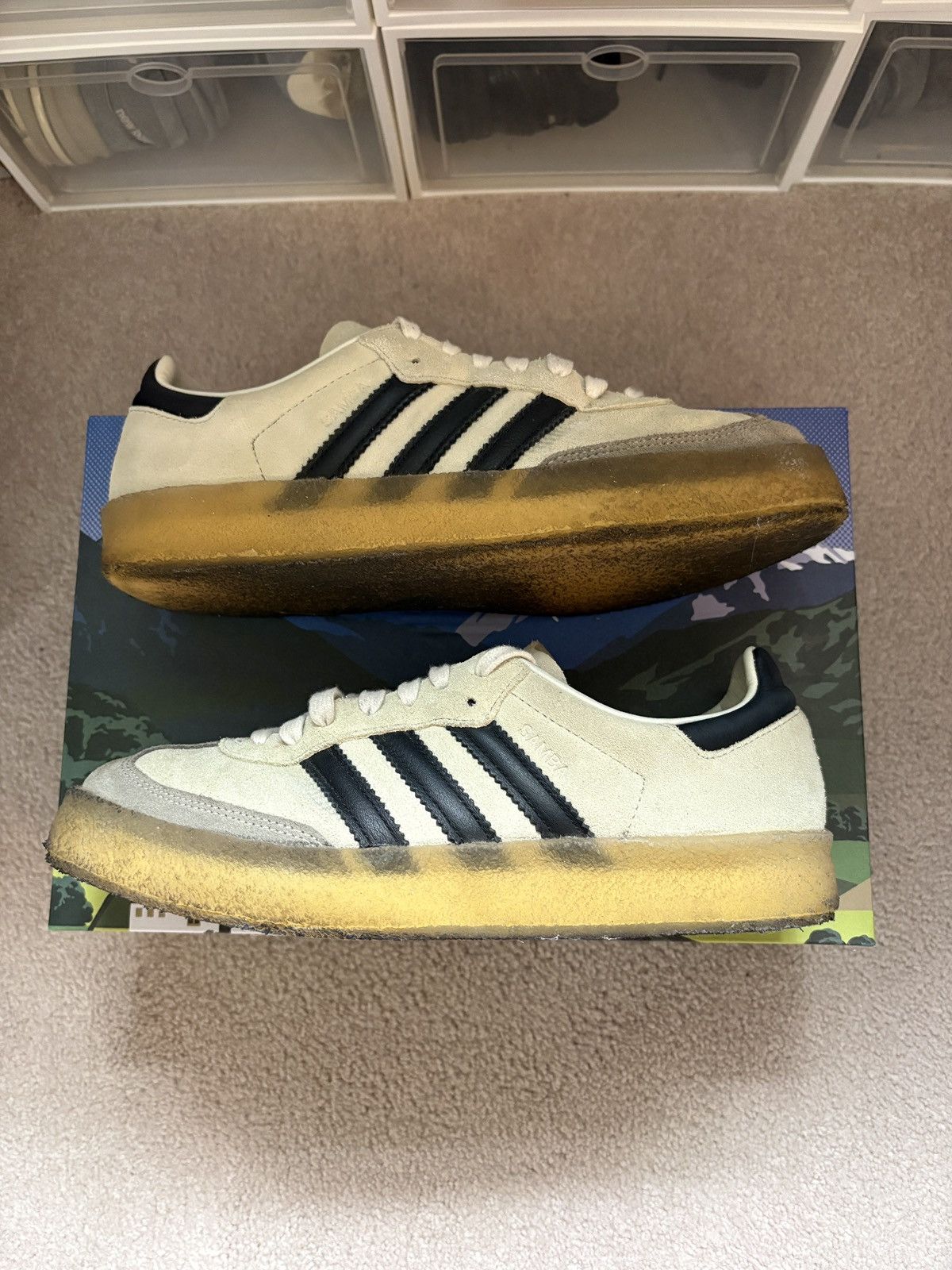 Adidas × Clarks × Ronnie Fieg Adidas x Kith x Clarks 8th Street Samba White Black Size 8.5 Size US 8.5 / EU 41-42 - 2 Thumbnail
