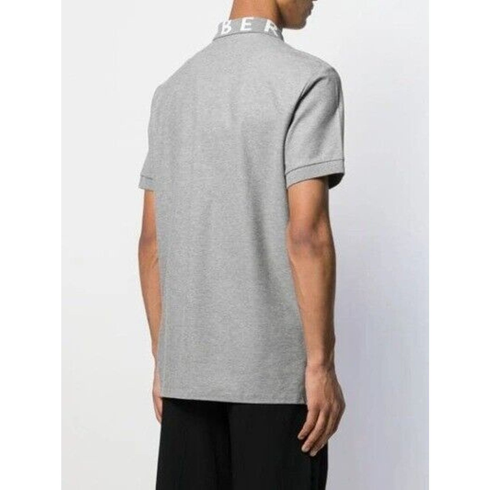 Burberry BURBERRY RYLAN GRAY COTTON COLLAR LOGO SHORT SLEEVE SHIRT XL Size US XL / EU 56 / 4 - 3 Thumbnail