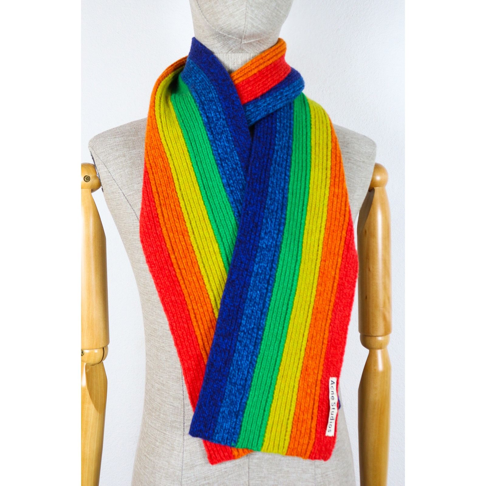 Acne Studios Acne Studios Rainbow Wool Knit Scarf Multicolor Size ONE SIZE - 7 Thumbnail