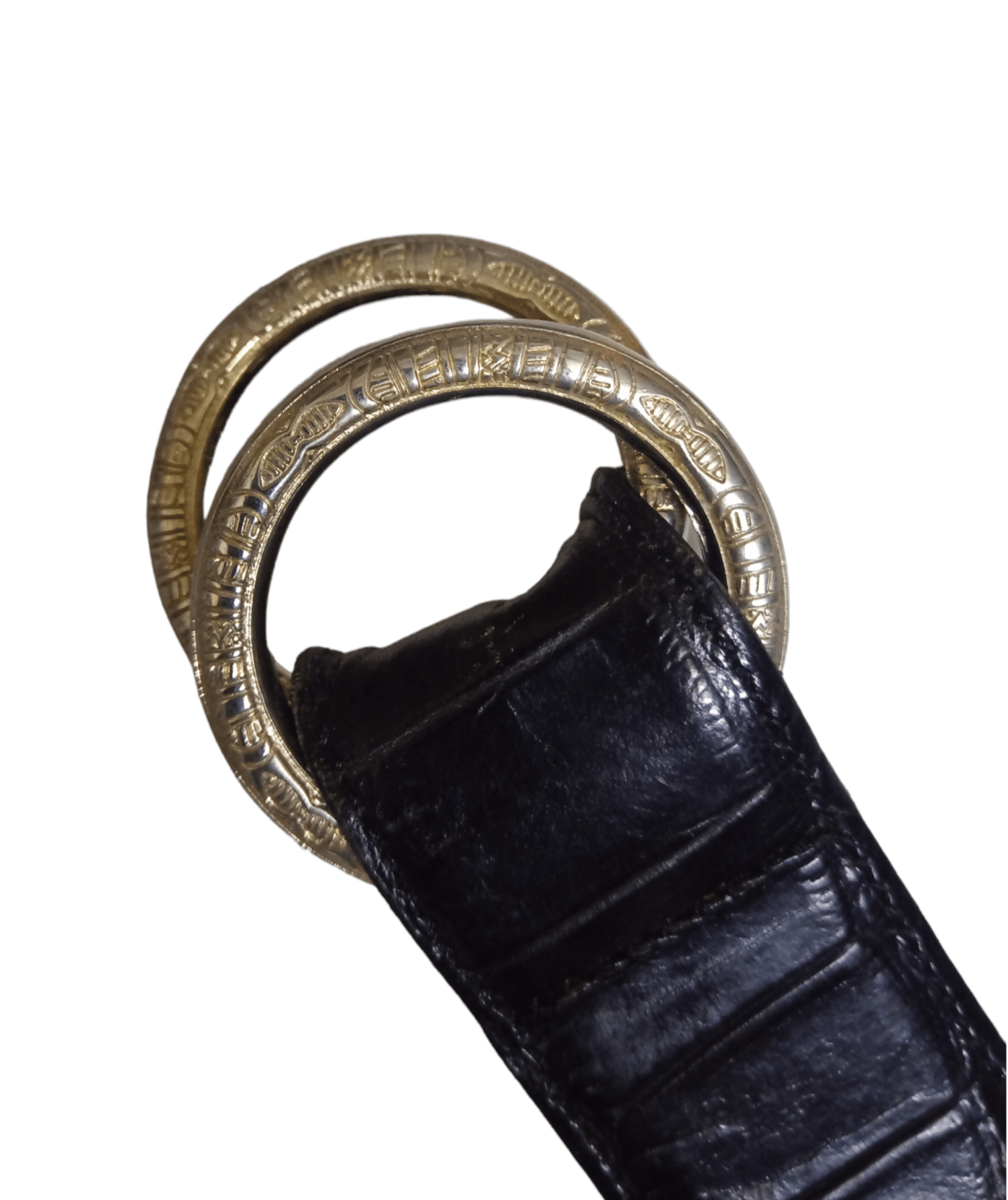 Other VINTAGE Andrea d'Amico Crocodile Leather Belt Black Italy Size 32 - 2 Thumbnail