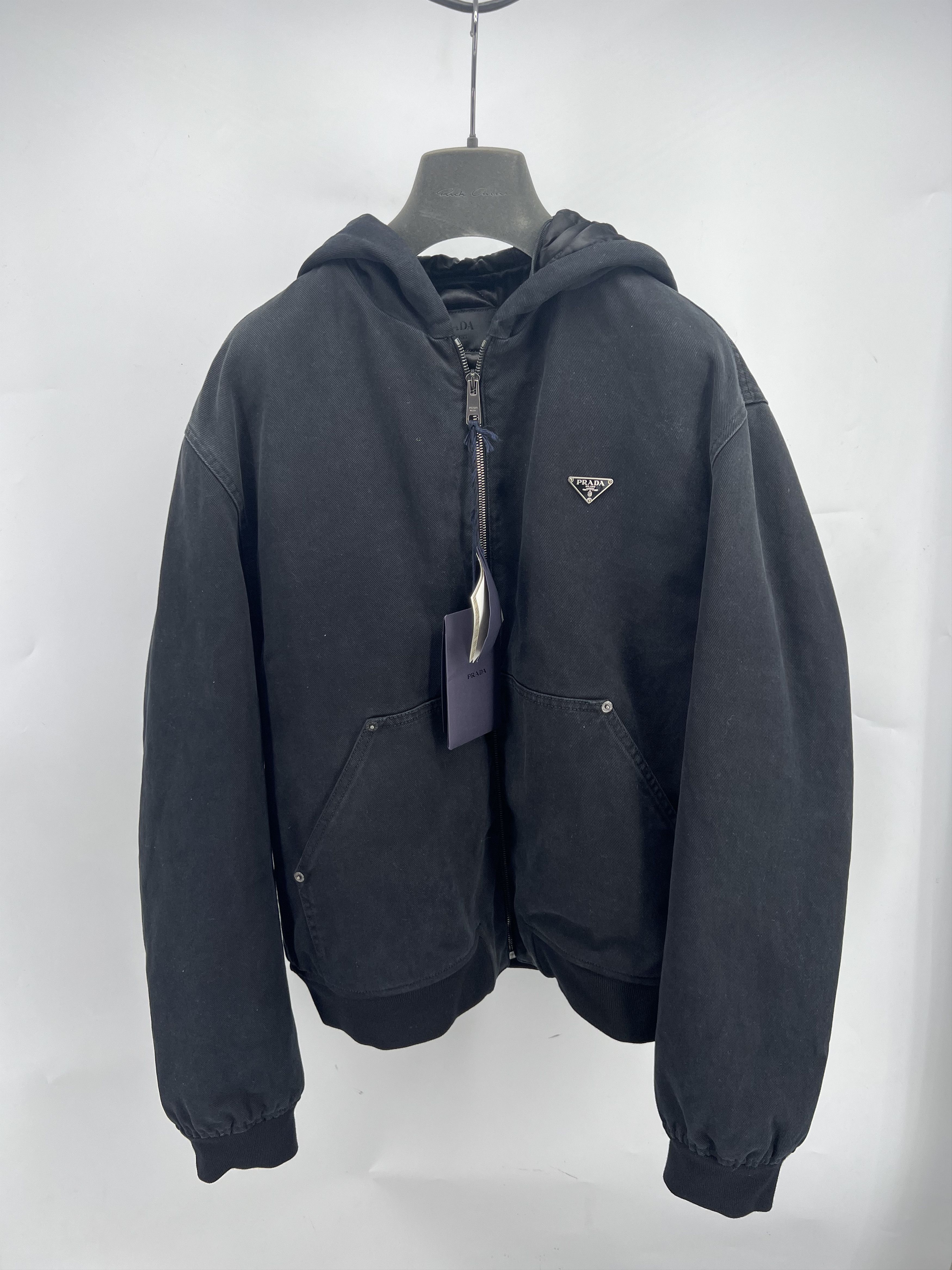 Prada Prada Black Denim Hoodie Jacket Size M RRP $2800 Size US M / EU 48-50 / 2 - 1 Thumbnail