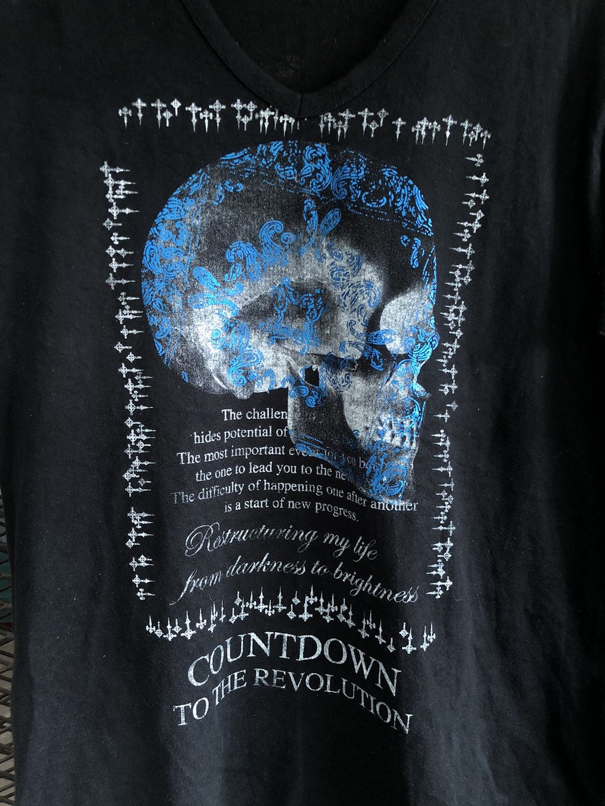 If Six Was Nine × Japanese Brand × Le Grande Bleu (L.G.B.) JAPANESE TIME STEP POEM SKULL GOTHIC LONGSLEEVE Size US L / EU 52-54 / 3 - 3 Thumbnail