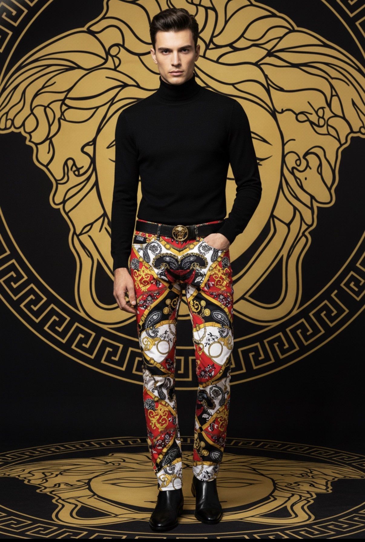 Versace Jeans Couture 🔥 Versace Rare Baroque Print Jeans size 31 US like new Size US 31 - 18 Thumbnail