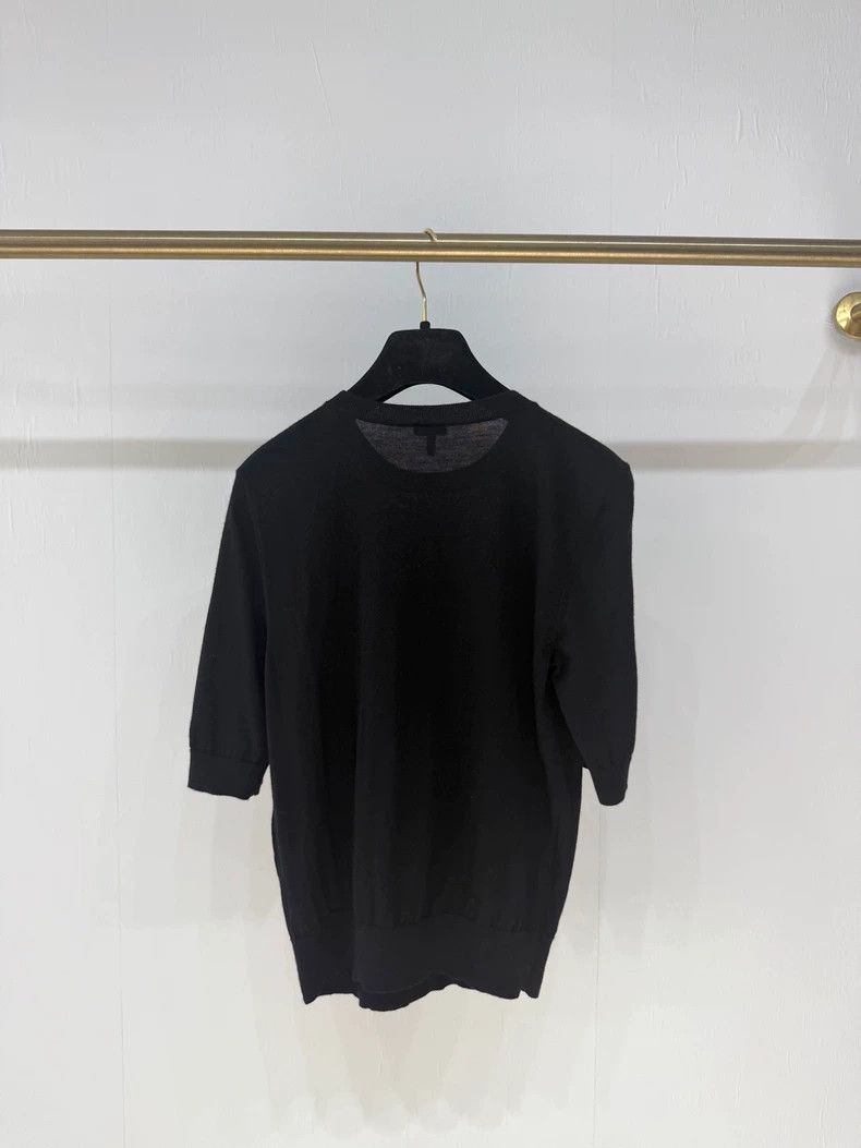 Loewe LOEWE Thin wool knit short sleeve top Size S / US 4 / IT 40 - 2 Thumbnail