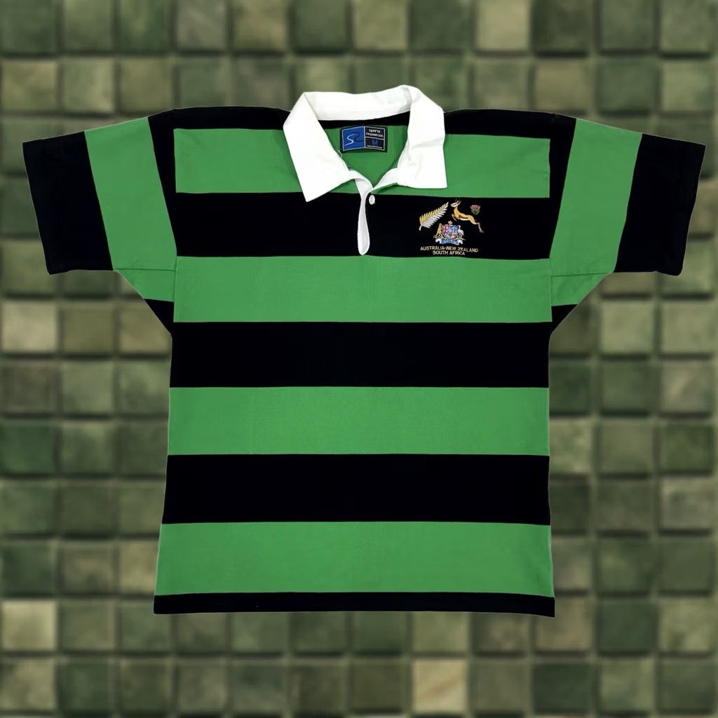 Vintage VINTAGE Sports Resources Polo Shirt Men’s Medium Striped Green Rugby Jersey 80s Size US M / EU 48-50 / 2 - 1 Thumbnail