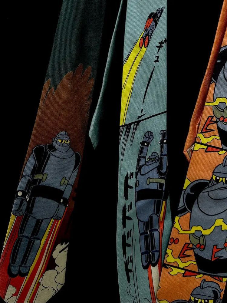 Yohji Yamamoto Yohji Yamamoto 93ss Iron Man 28 Manga Silk Tie-2507 Size ONE SIZE - 3 Thumbnail