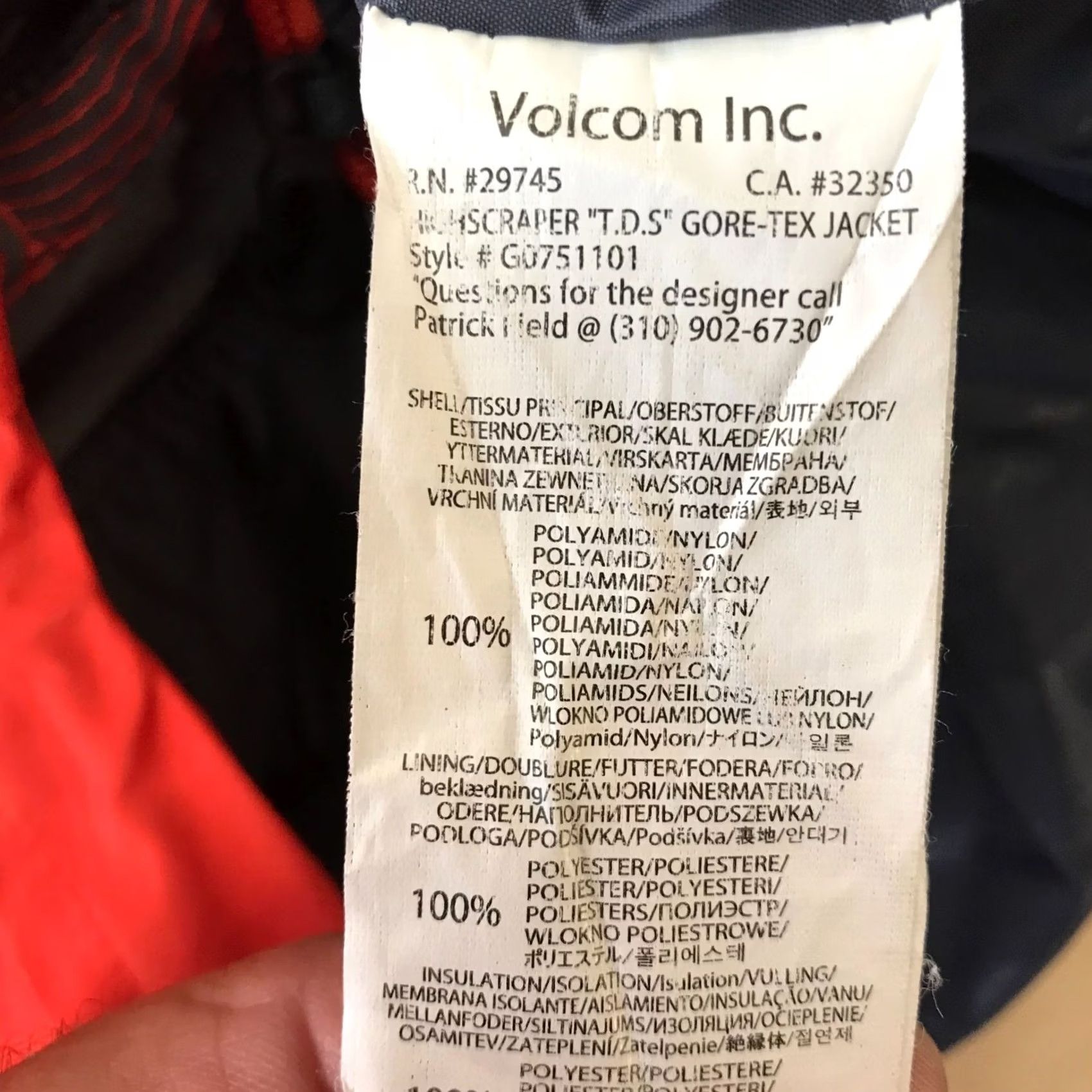 Volcom VOLCOM Coat Red MEDIUM Mens HIGHSCRAPER TDS OMEGA GORE TEX PERFORMANCE SHELL Size US M / EU 48-50 / 2 - 7 Thumbnail