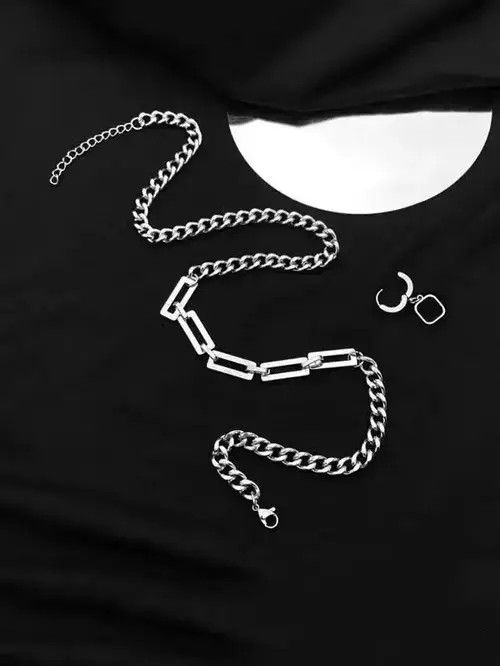 Jewelry × Vintage Retro Punk Vintage Stainless Steel Chain With Pendant Size ONE SIZE - 3 Thumbnail