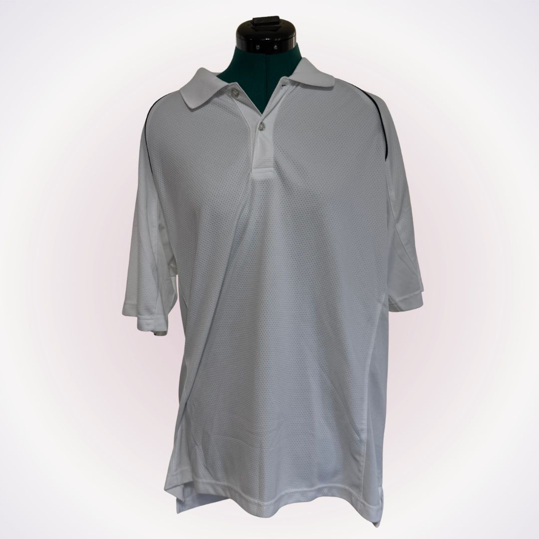 Izod IZOD XFG White Performance Golf Polo with Navy Trim | Sz L Size US L / EU 52-54 / 3 - 1 Thumbnail