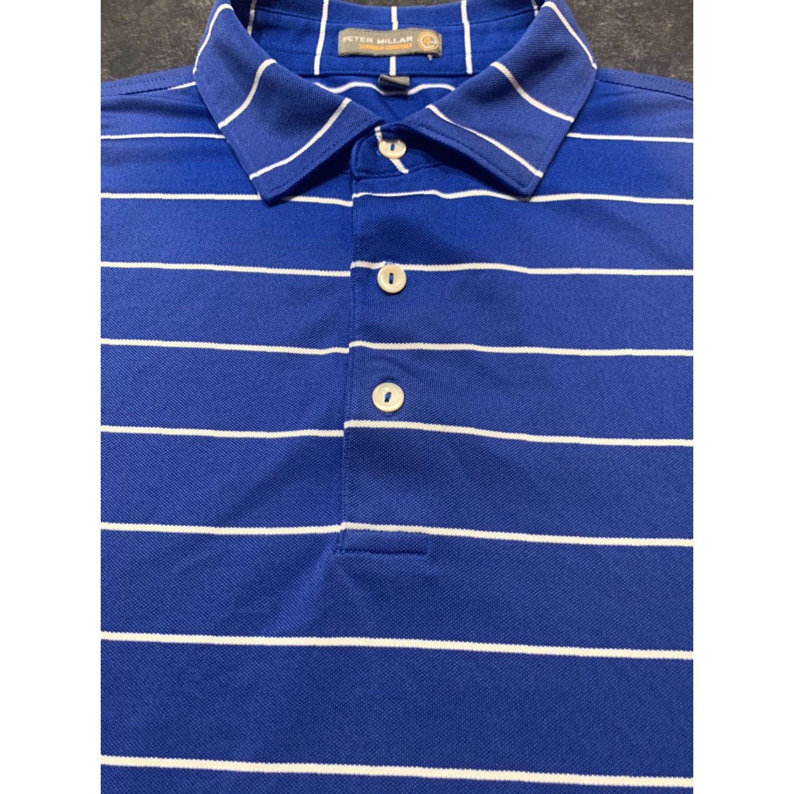 Peter Millar Peter Millar E4 Summer Comfort Golf Polo Men L Blue Gradient Striped Stretch Size US L / EU 52-54 / 3 - 4 Thumbnail
