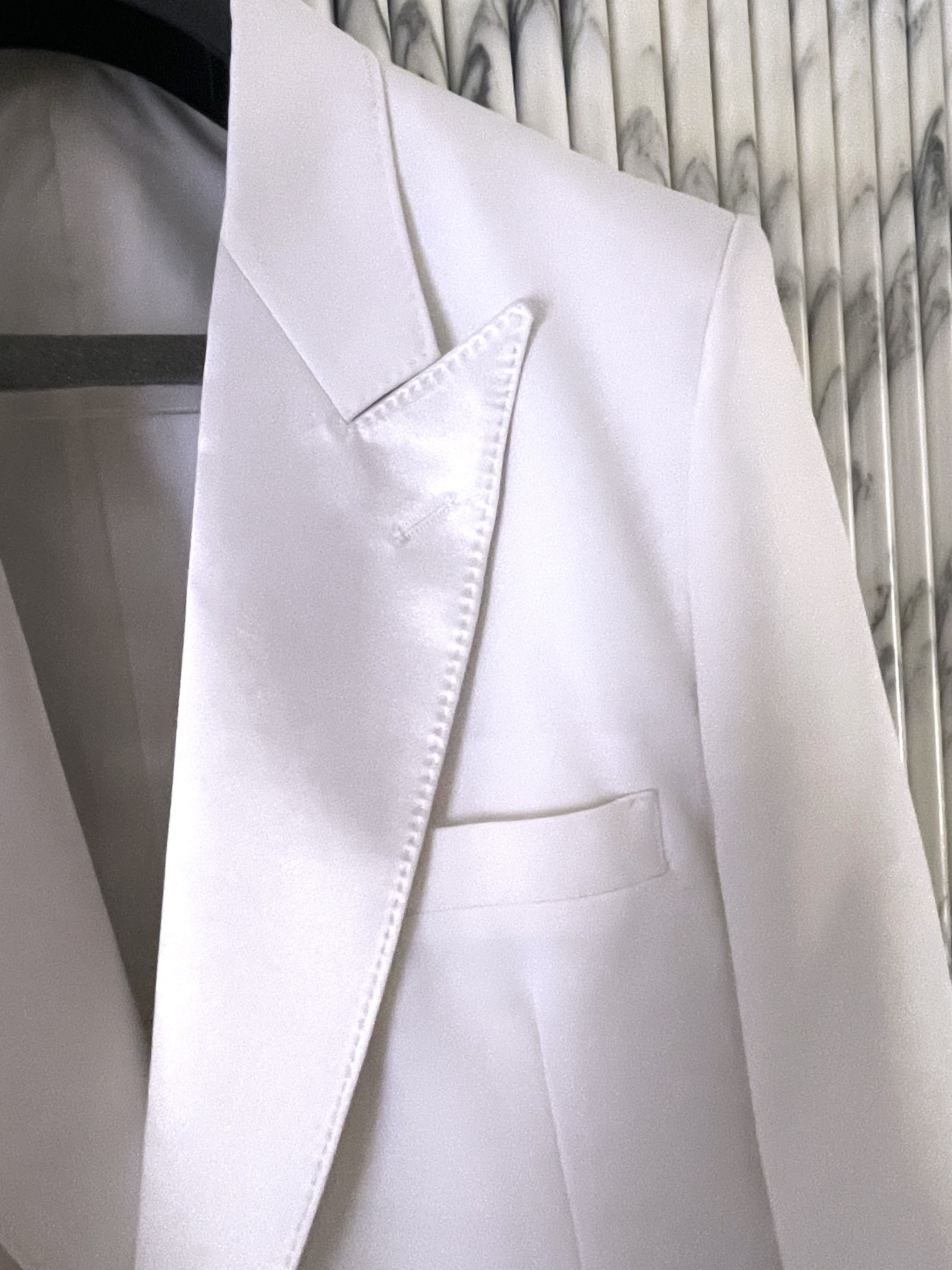 Vintage IVORY GRAIN DE POUDRE LE SMOKING TUXEDO JACKET Size 48R - 6 Thumbnail