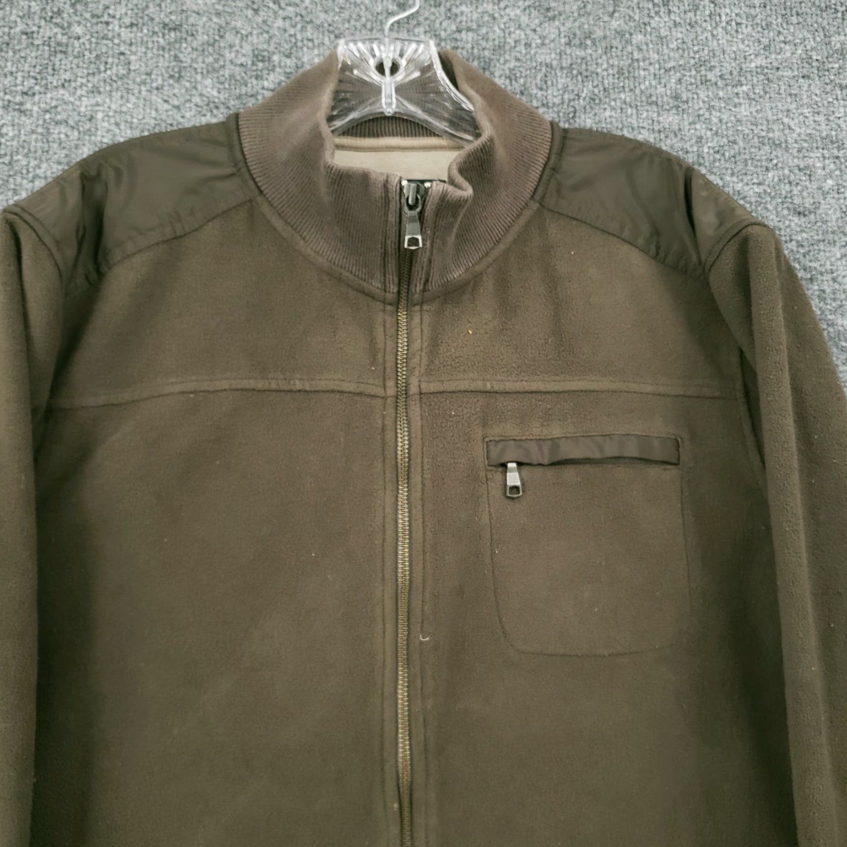 Banana Republic Banana Republic Jacket Mens L Brown Fleece Full Zip Mock Neck Outdoor Size US L / EU 52-54 / 3 - 4 Thumbnail