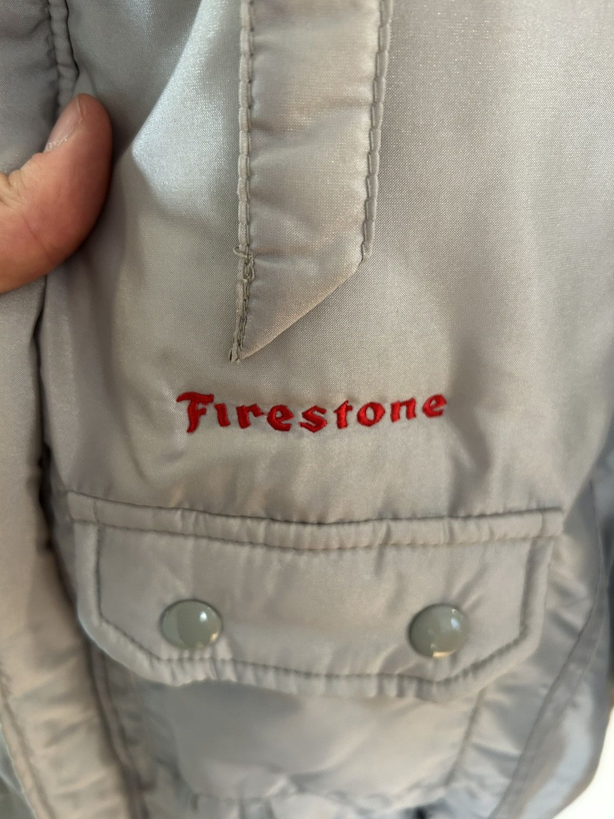Swingster Vintage 1980s Swingster Firestone Bomber Jacket Size XL Grey Size US XL / EU 56 / 4 - 5 Thumbnail