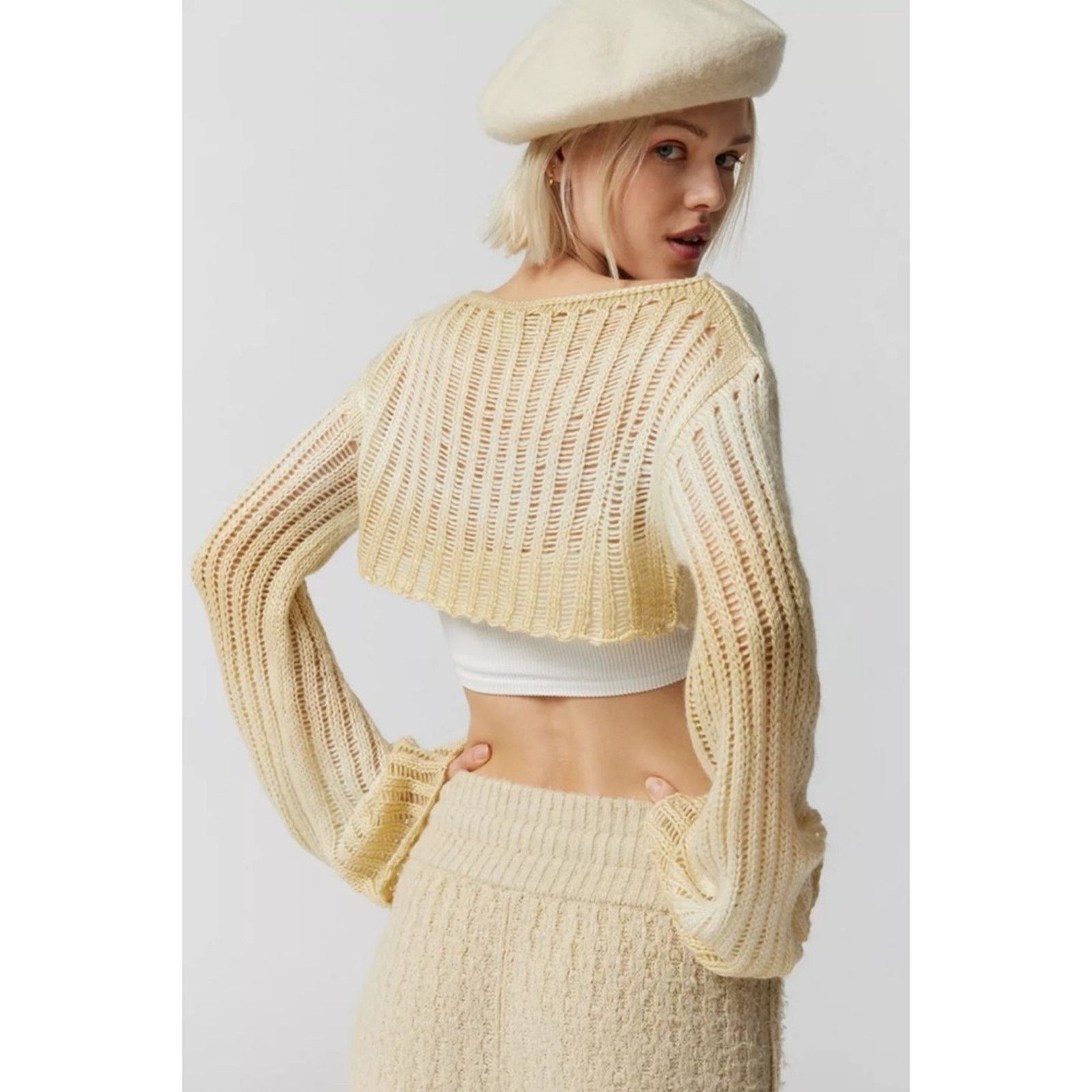 Urban Outfitters Urban Outfitters Ladder-Knit Shrug Sweater M Size M / US 6-8 / IT 42-44 - 16 Thumbnail