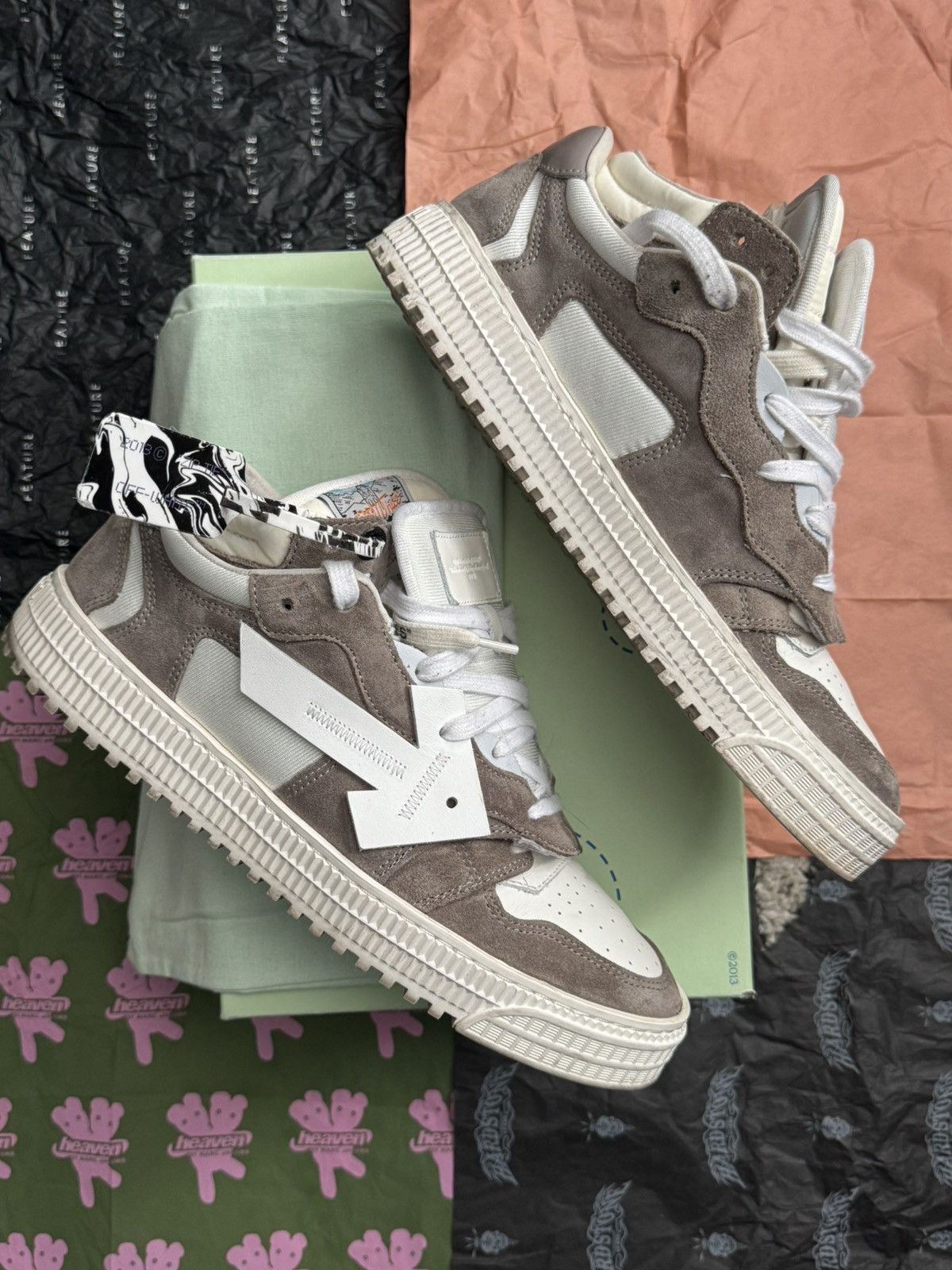 Off-White OFF-WHITE C/O VIRGIL ABLOH Grey 3.0 Off Court Suede Sneakers Size US 9 / EU 42 - 2 Thumbnail