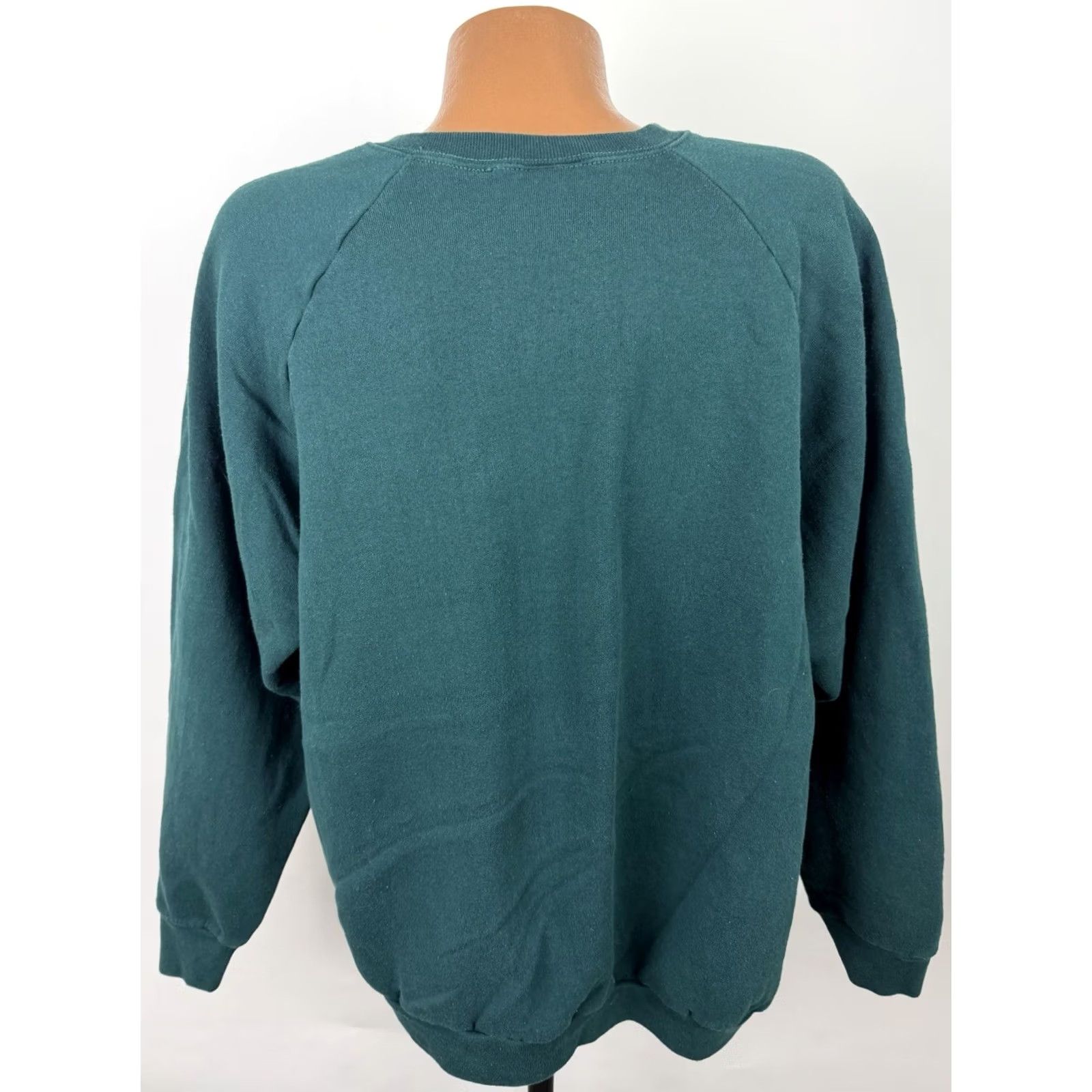 Fruit Of The Loom VINTAGE Fruit of the Loom Sweatshirt Mens 2XL Raglan Green 90s College Sports Pullover Crew Neck Size US XXL / EU 58 / 5 - 7 Thumbnail