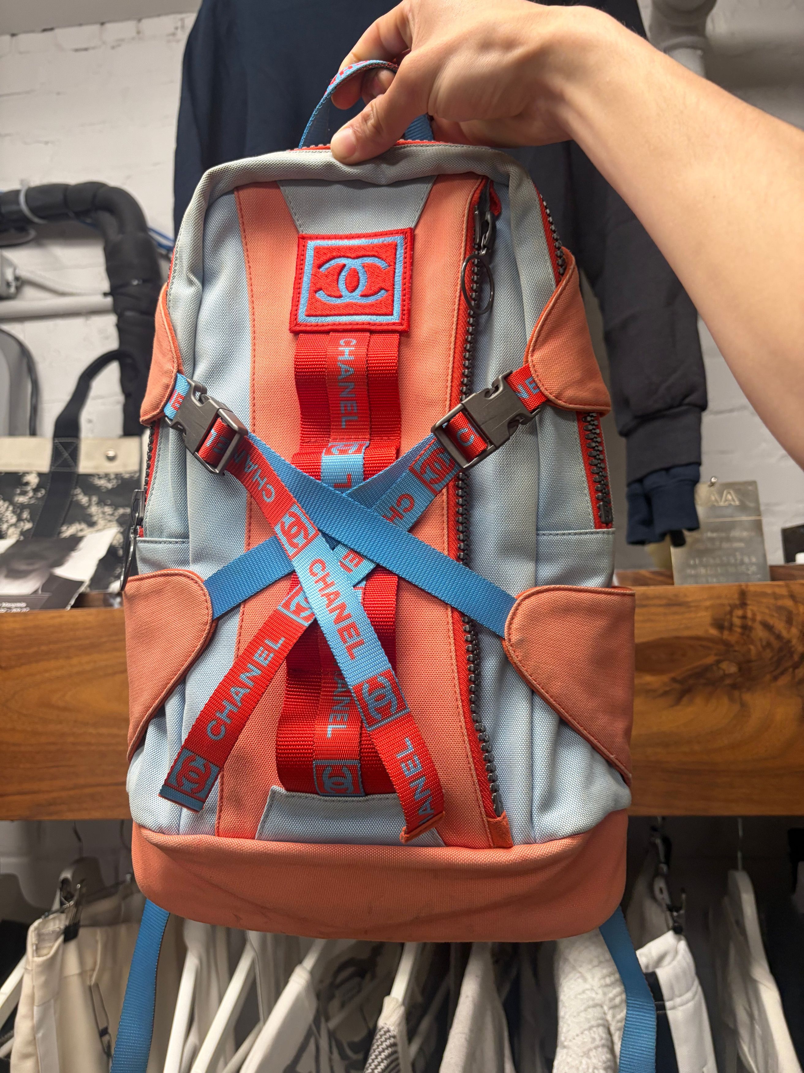 Chanel SS2002 Chanel Sport ‘Powder Blue/Orange’ Backpack Size ONE SIZE - 1 Thumbnail