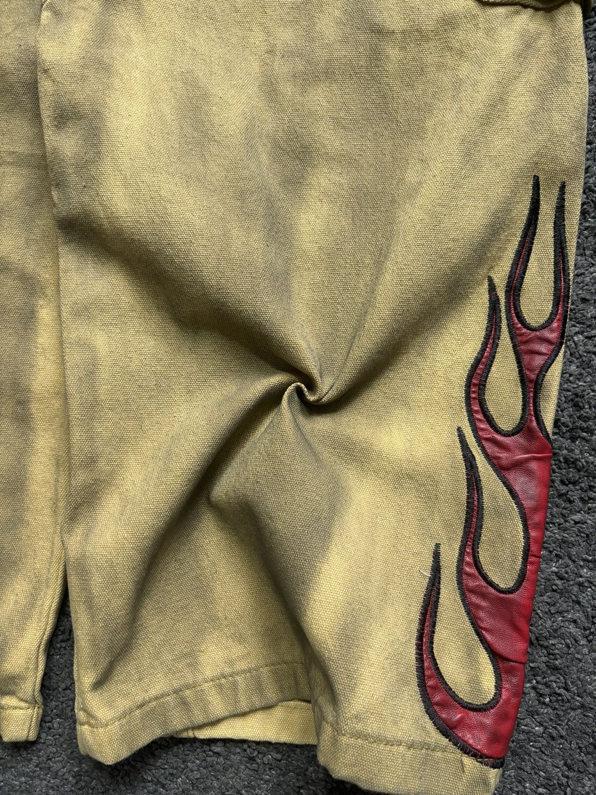 Vintage Vintage wide leg rare flames red yellow baggy cargo jeans Size US 34 / EU 50 - 20 Thumbnail