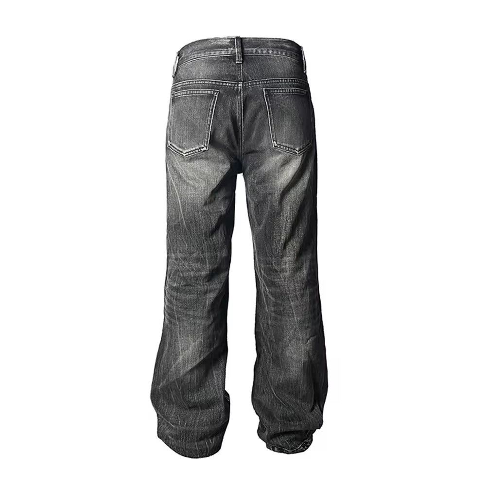 Jean Lightning Grain Pattern Straight Leg Jeans Size US 29 - 2 Thumbnail