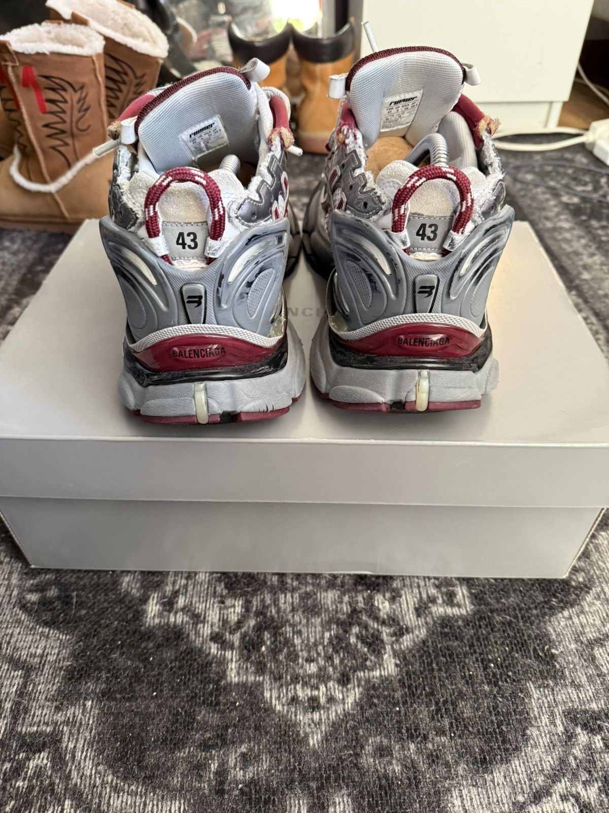 Balenciaga Balenciaga Runners Burgundy Size US 10 / EU 43 - 3 Thumbnail