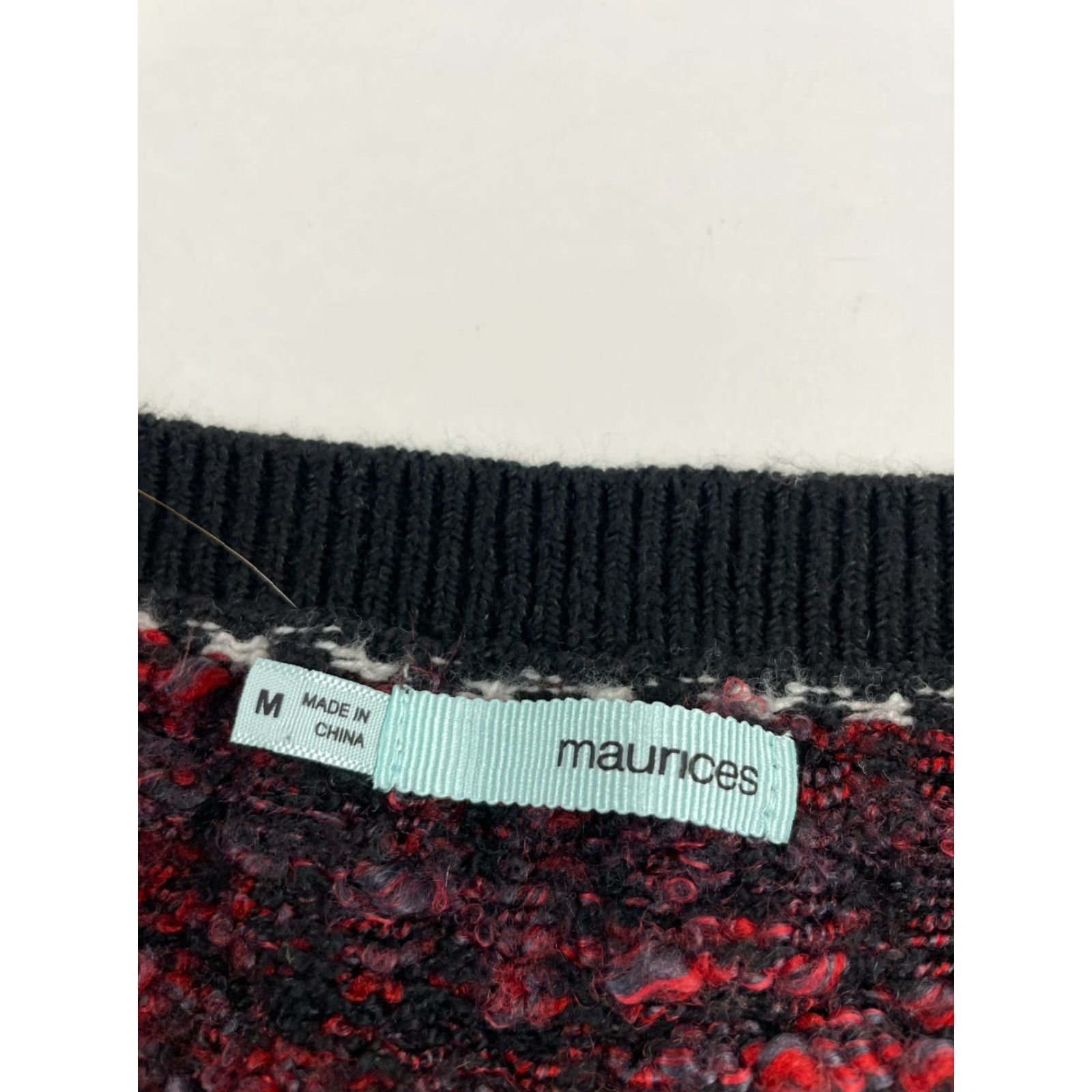 Vintage Maurices Sweater Women's Medium Black Geometric Pullover Crewneck WoolBlend Size M / US 6-8 / IT 42-44 - 7 Thumbnail
