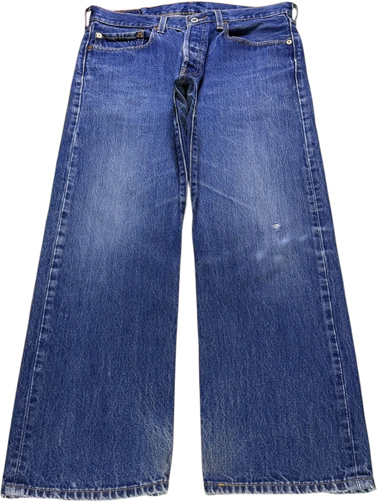 Levi's Vintage 90s Levis 501 Blue Wash Distress Loose Baggy Jeans Size US 31 - 1 Thumbnail