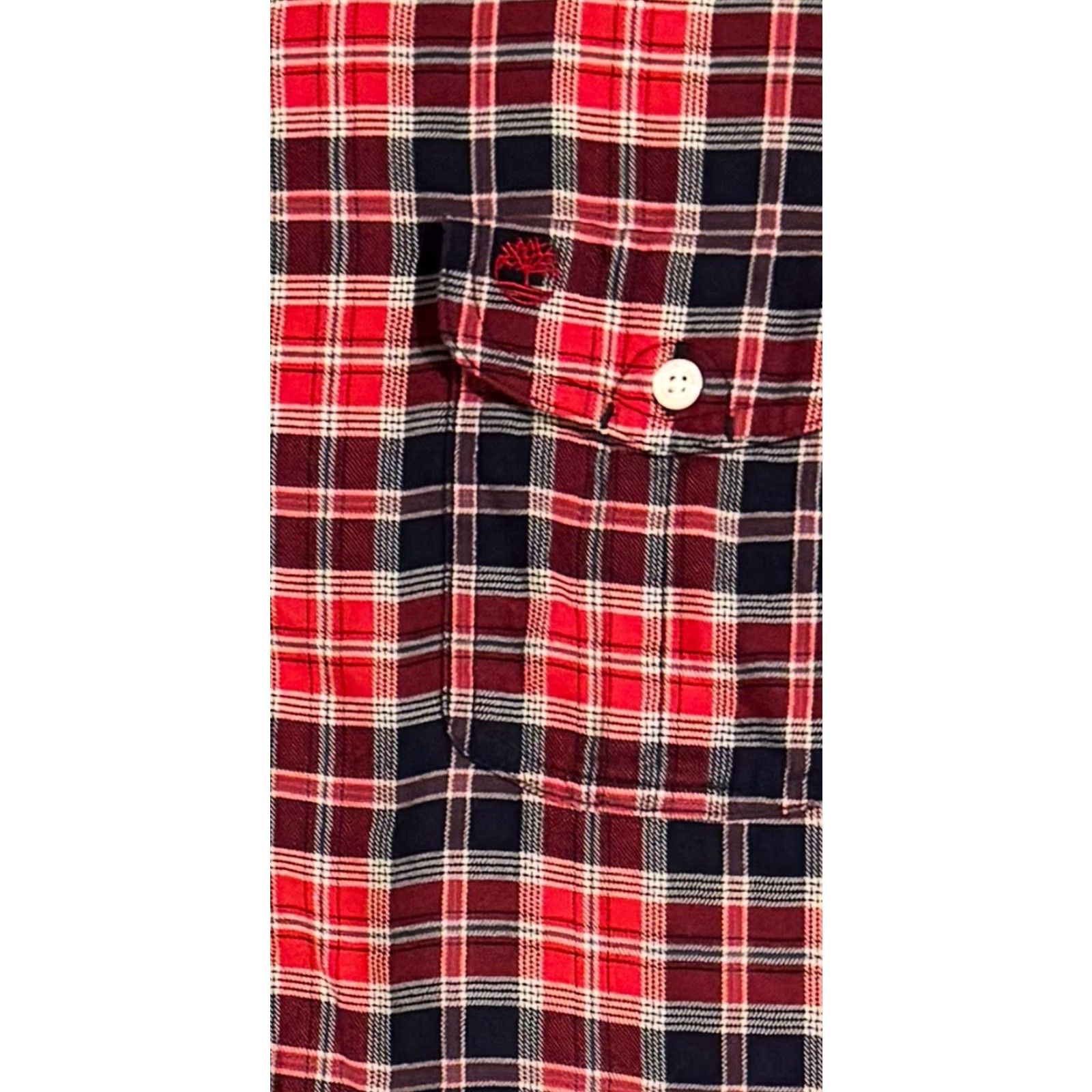 Timberland Timberland Button Up Shirt Mens S Plaid Grunge Streetwear 2010s Red Cotton Flannel Long Sleeve Button-Down Casual Casual Mens Red Plaid Shirt Size US S / EU 44-46 / 1 - 2 Thumbnail