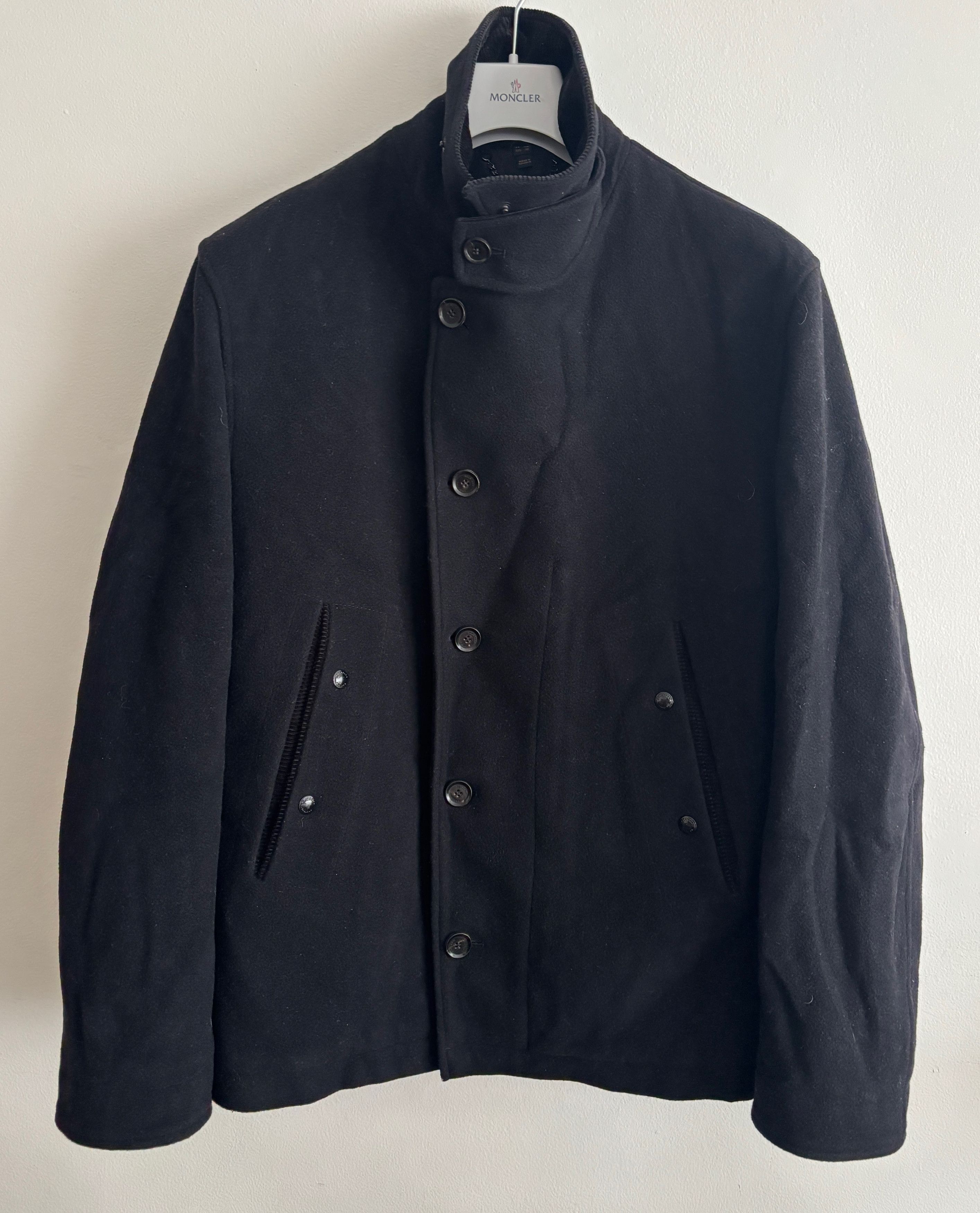 Belstaff Black Wool Trail Jacket / Pea Coat Shearling Collar Size US M / EU 48-50 / 2 - 9 Thumbnail