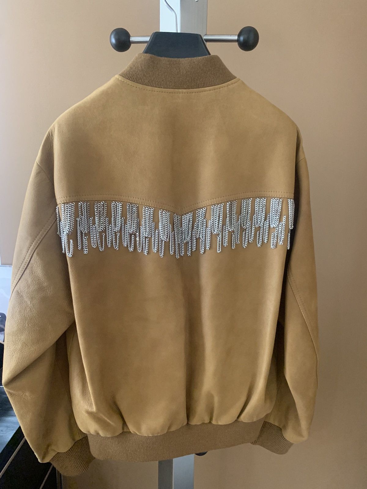 Celine Celine 2023SS Brown Teddy lambskin jacket with metal fringes Size US S / EU 44-46 / 1 - 2 Thumbnail