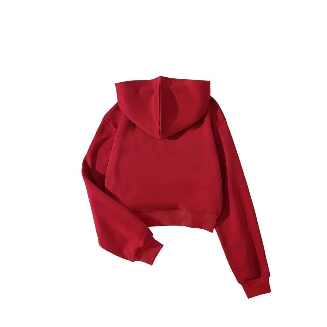 Other BRAND NEW Red Cropped Full Zip Hoodie Sweatshirt Small Size S / US 4 / IT 40 - 2 Thumbnail