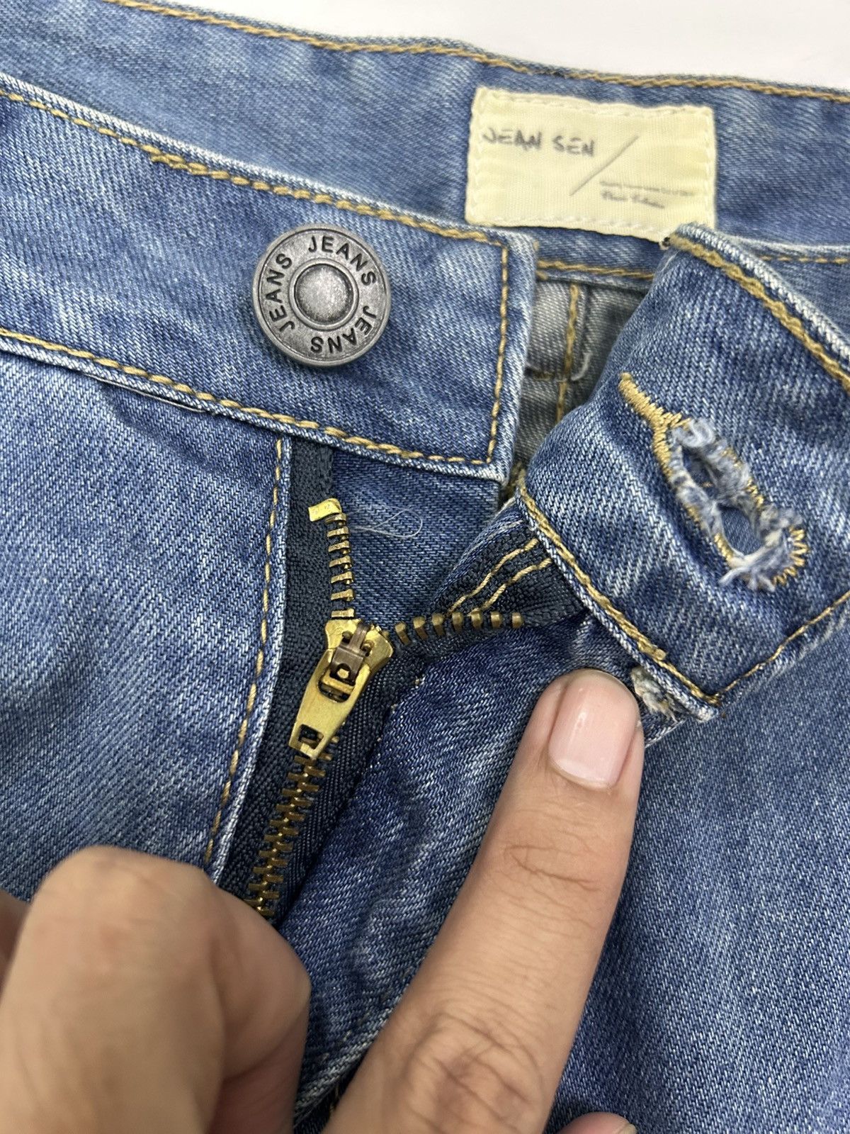 Japanese Brand × Vintage Vintage Japanese Ripped Denim Patches Style Jeans Size US 31 - 12 Thumbnail