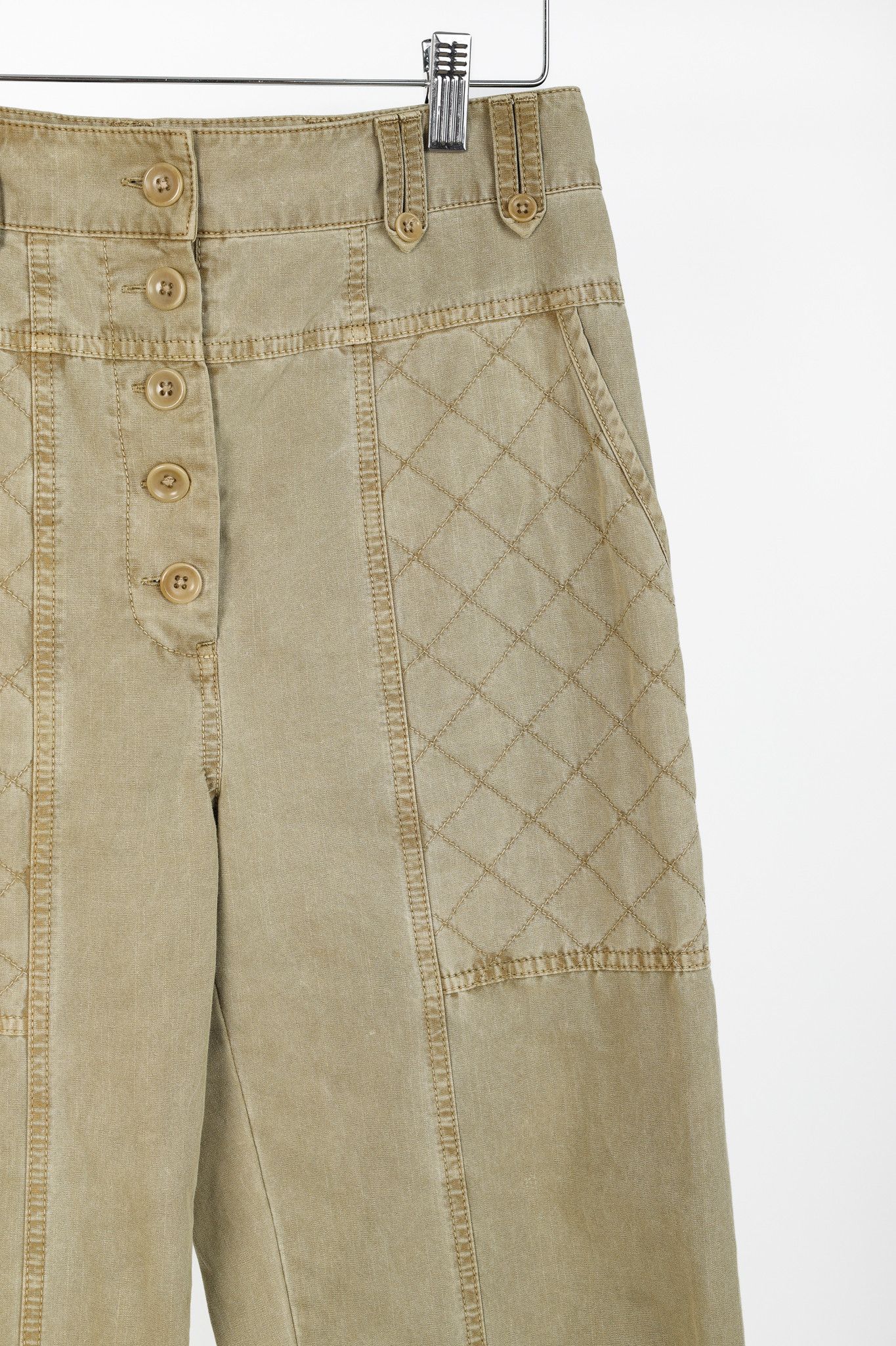 Ulla Johnson Ulla Johnson Cambrie Khaki Straight-Leg Pants Size 27" / US 4 / IT 40 - 4 Thumbnail