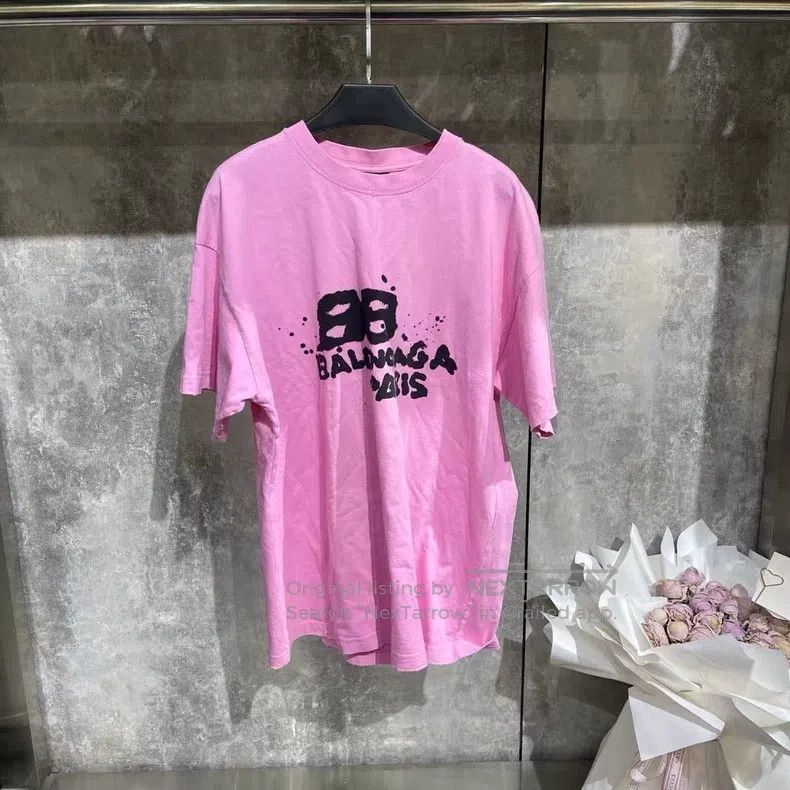 Balenciaga Pink graffiti tee
