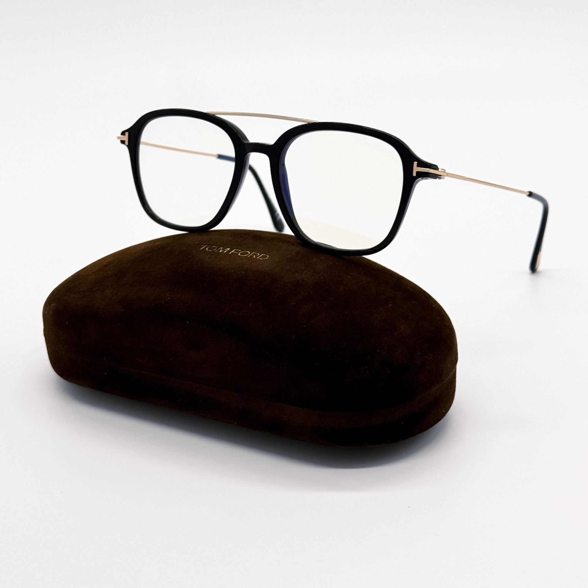 Tom Ford NEW TOM FORD EYEGLASSES TF5610 001 BLACK/GOLD MEN FT5610 001 Size ONE SIZE - 1 Thumbnail