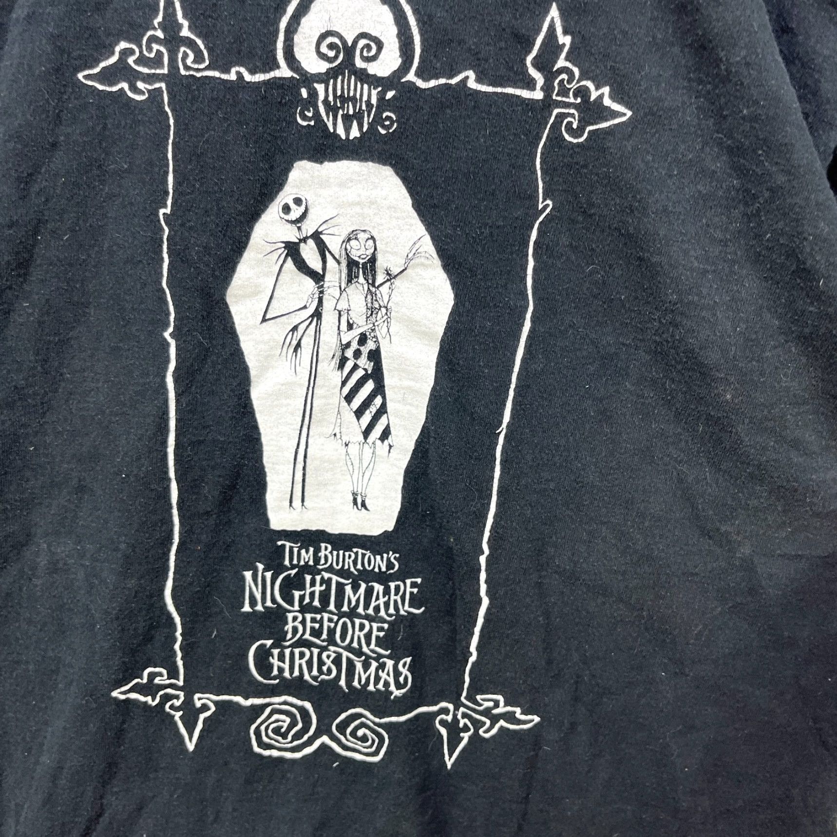 Fruit Of The Loom VINTAGE Nightmare Before Christmas T-Shirt 90s Large Mens Black Size US L / EU 52-54 / 3 - 4 Thumbnail