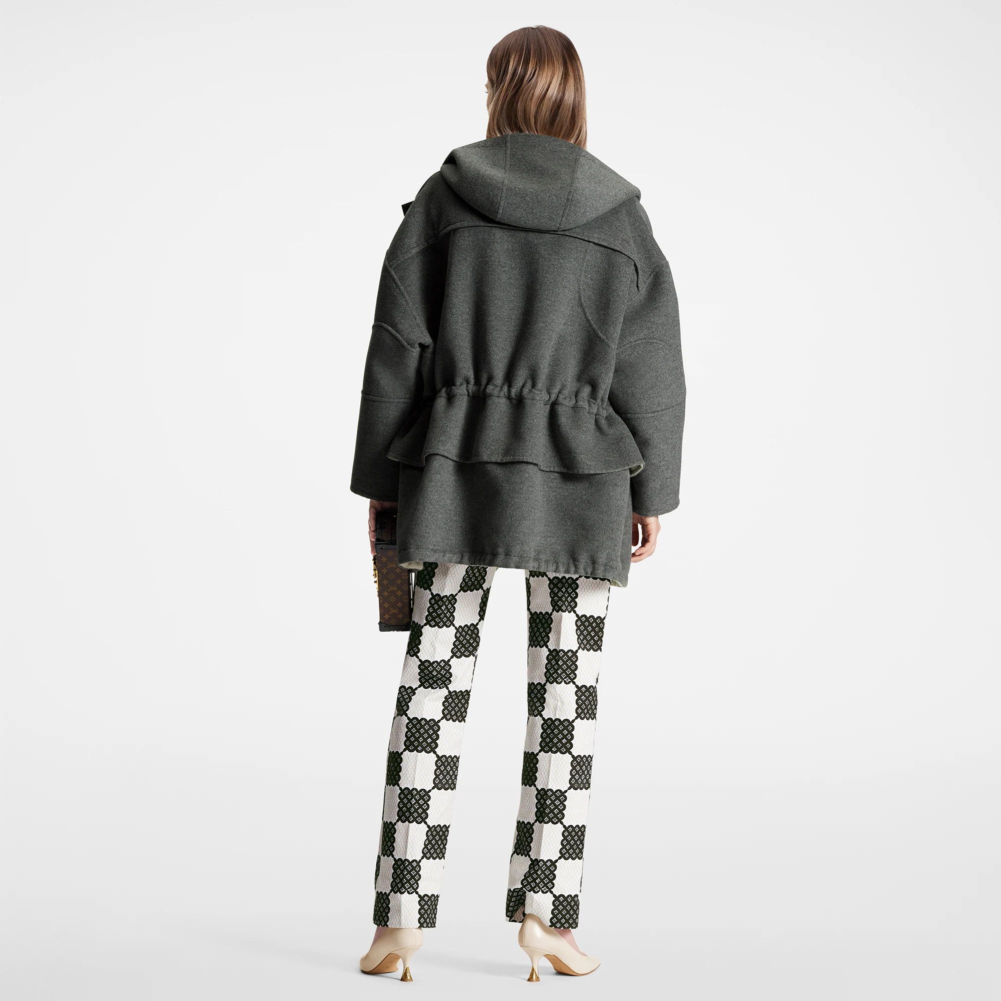 Louis Vuitton o1flszh0925 Double Face Peplum Jacket in Grey Size XS / US 0-2 / IT 36-38 - 2 Thumbnail