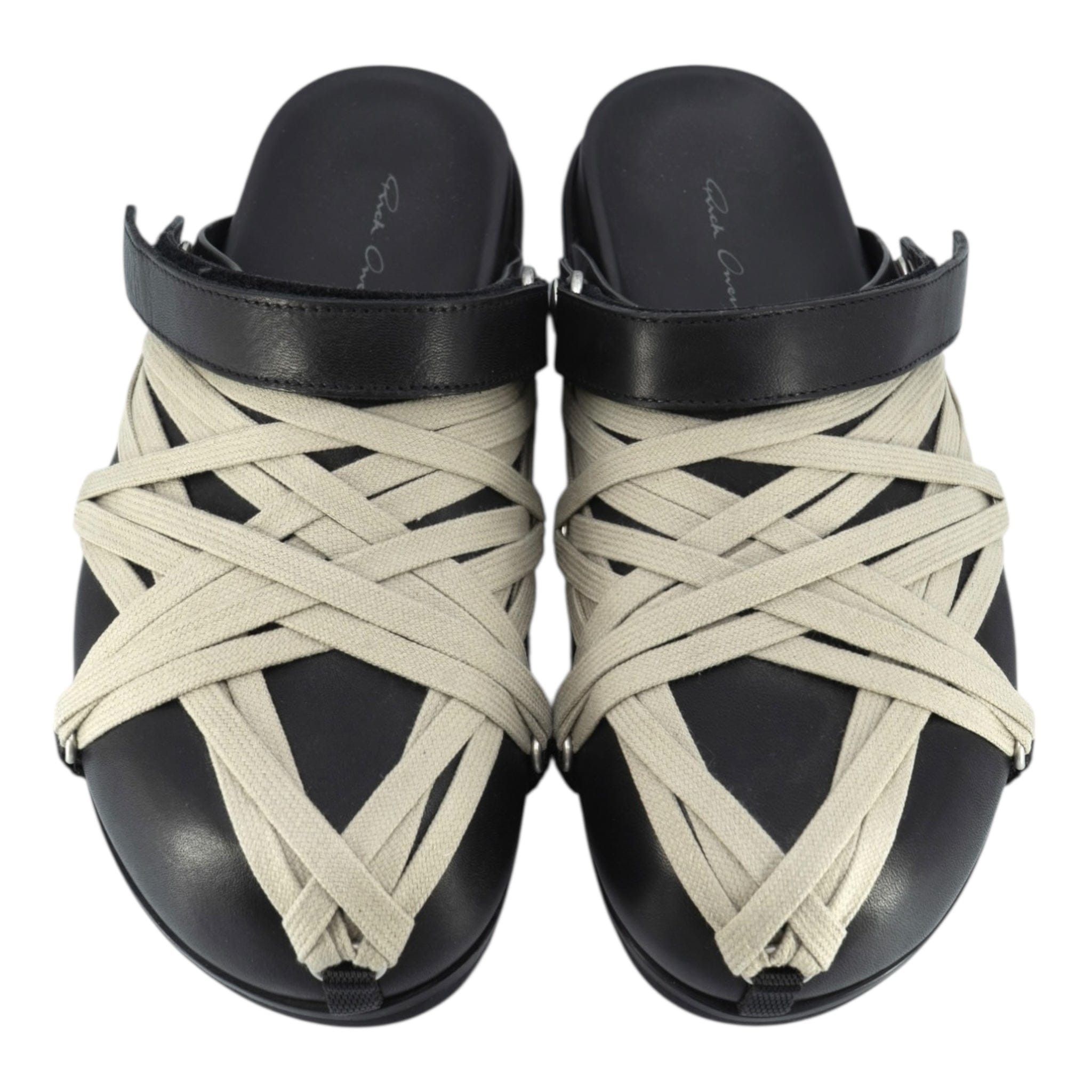 【RICK OWENS】MEGALACED MULE GRANOLA FLATS（関税込み） Rick Owens Hollywood Megalaced Mule Granola Black Men's