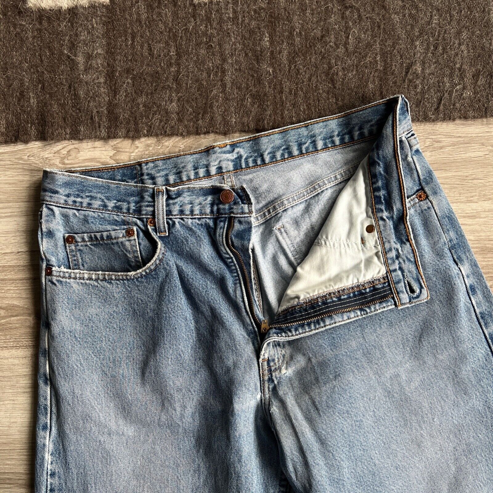 Jean Levi's 615 Orange Tab Vintage Blue Denim Jeans 8739AC Size US 34 / EU 50 - 7 Thumbnail