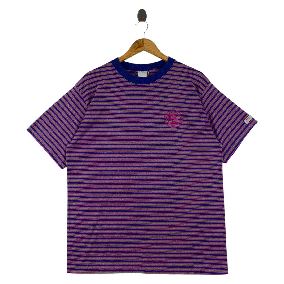 Esprit × Vintage Vintage ESPRIT small logo embroidery stripe tee Size US L / EU 52-54 / 3 - 1 Thumbnail