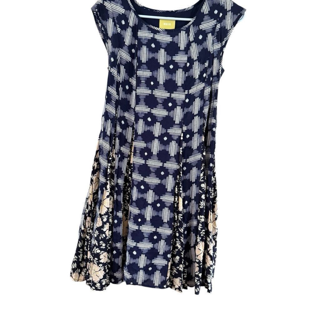 blu pepper dress tj maxx Maeve Tea Dress ECOVERO™ Viscose Geo Cornflower Blue – Lily & Clara main image 1
