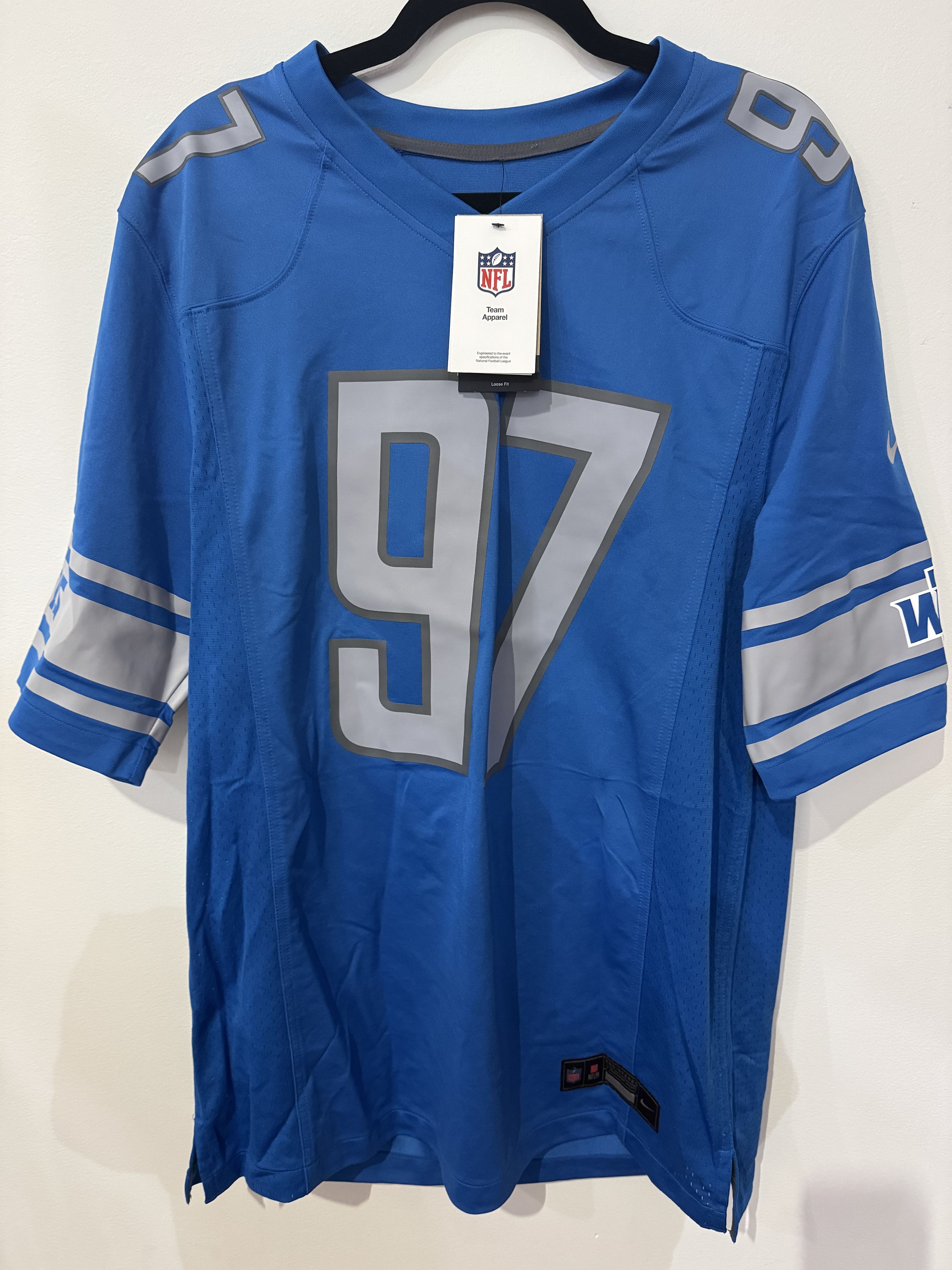 Nike Mens #97 Detroit Lions Authentic Home Football Jersey